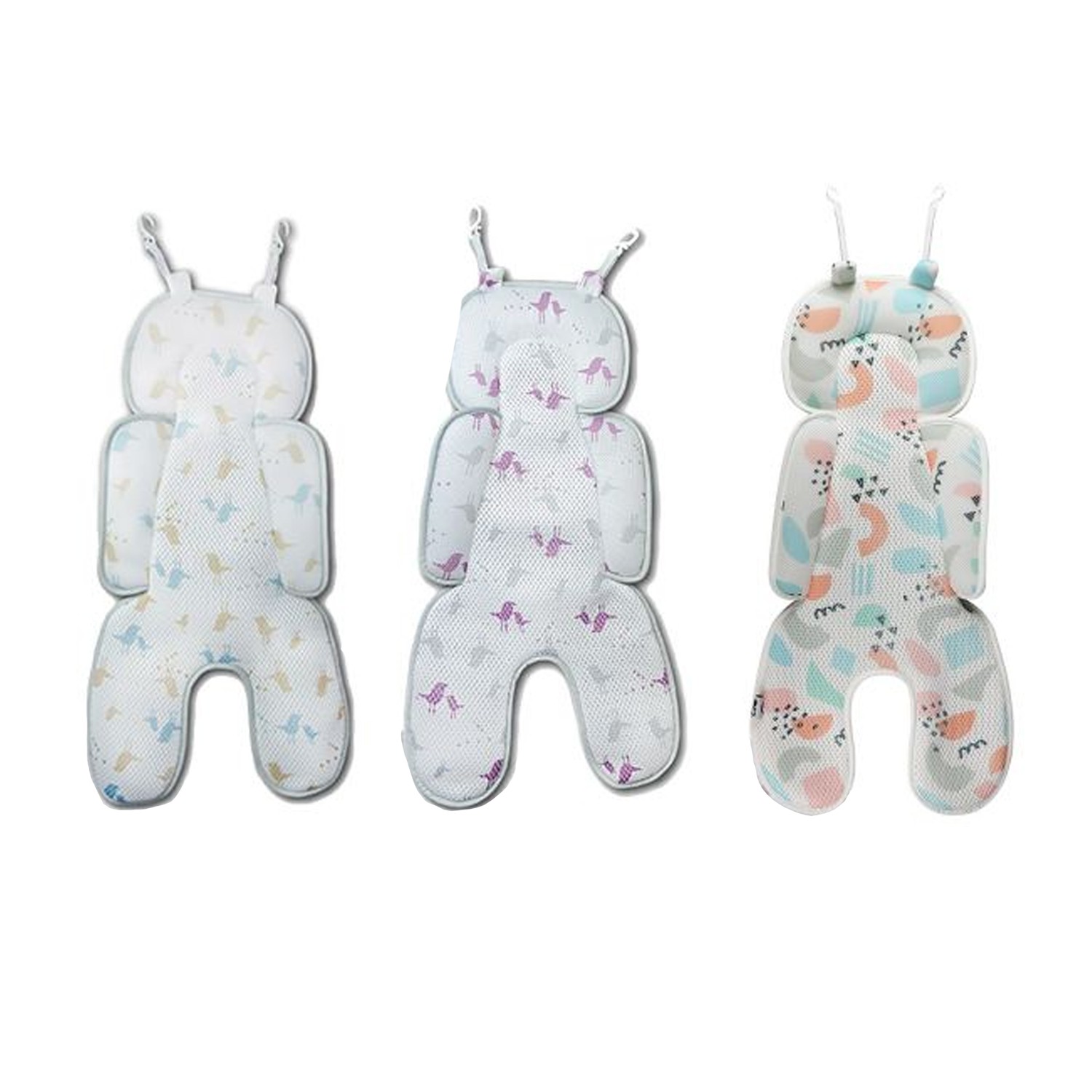 3D Airmesh 頂級防護兩用幼童推車/安全座椅透氣墊-紫色/藍色/繽紛/雲朵-任選2入請於訂單備註(如無備註隨機出貨)