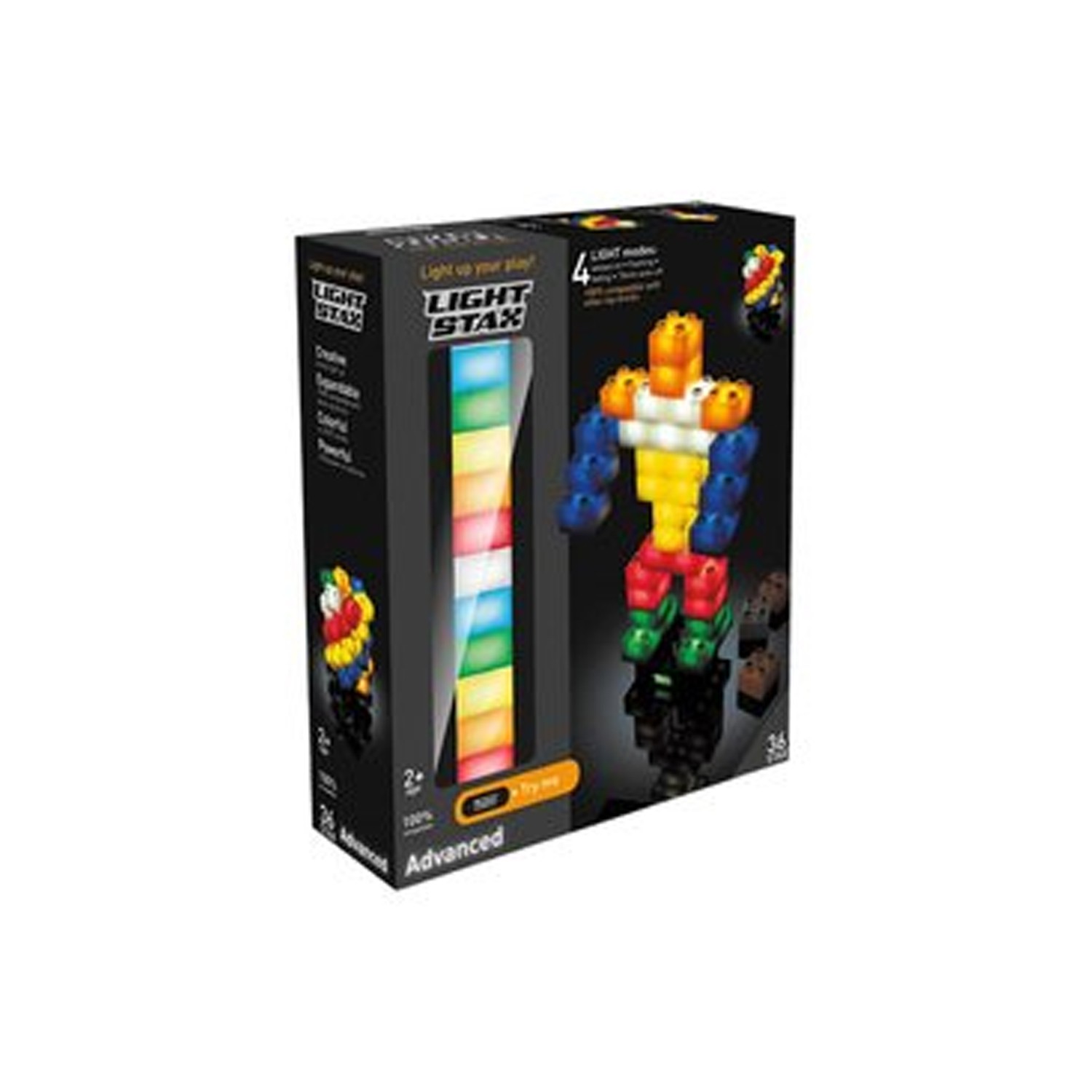 JUNIOR系列＿Advanced亮亮積木(聲控款)-LED積木(2x2大顆粒)-36顆