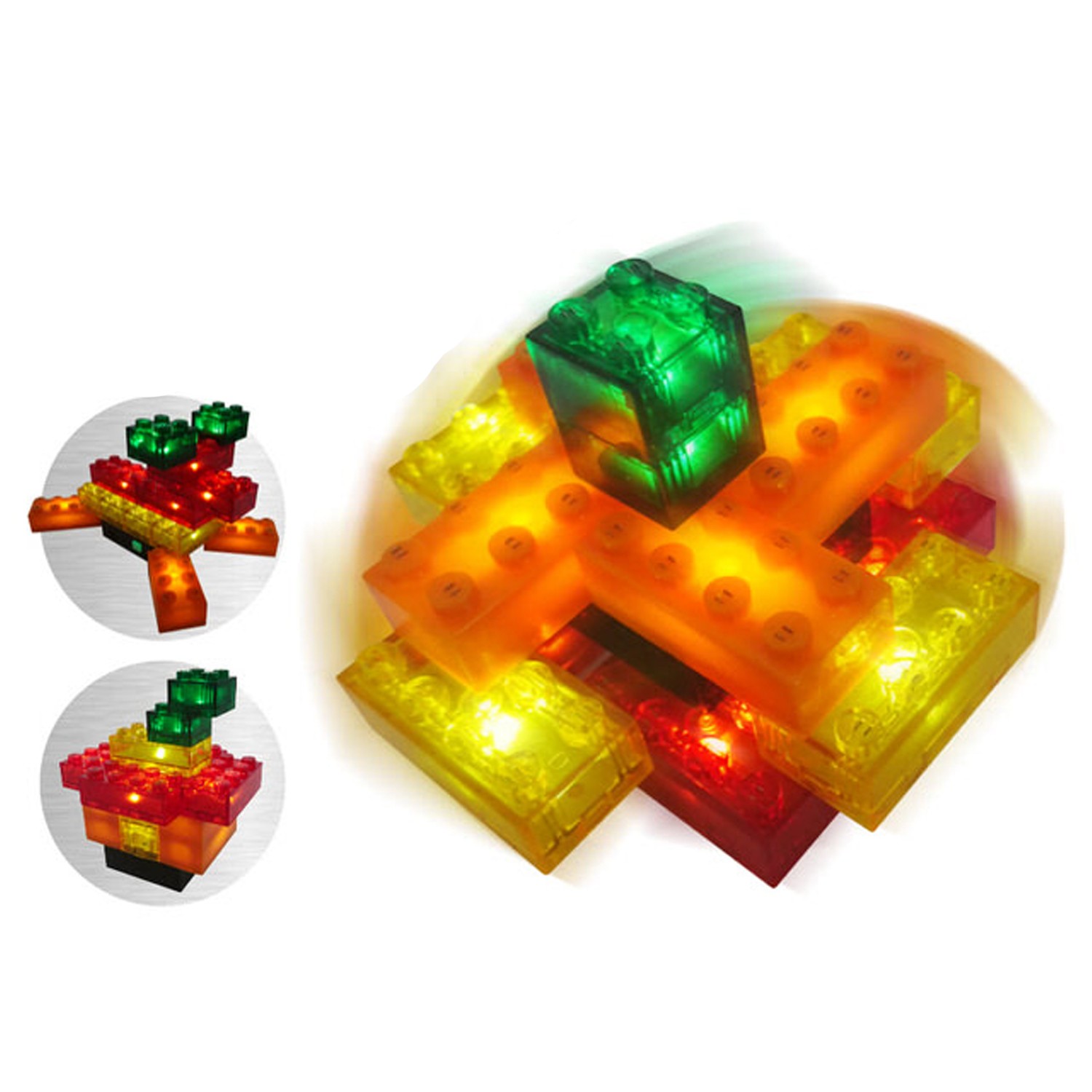 【人氣推薦】Spinning top 亮亮積木-戰鬥陀螺3合1-入手包-LED積木-14顆+陀螺底