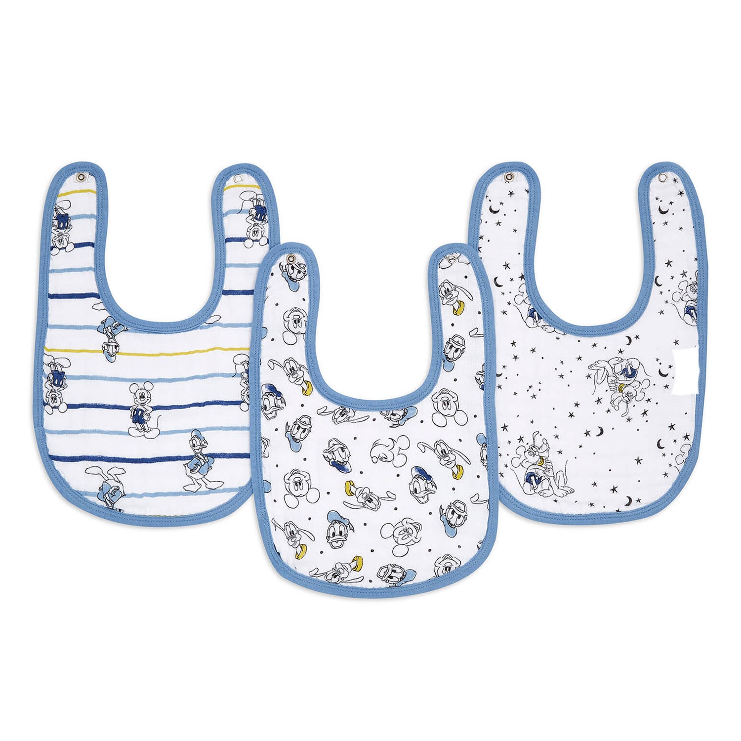 3入柔紗圍兜-星空米奇3入柔紗圍兜(單扣) (26X23公分)