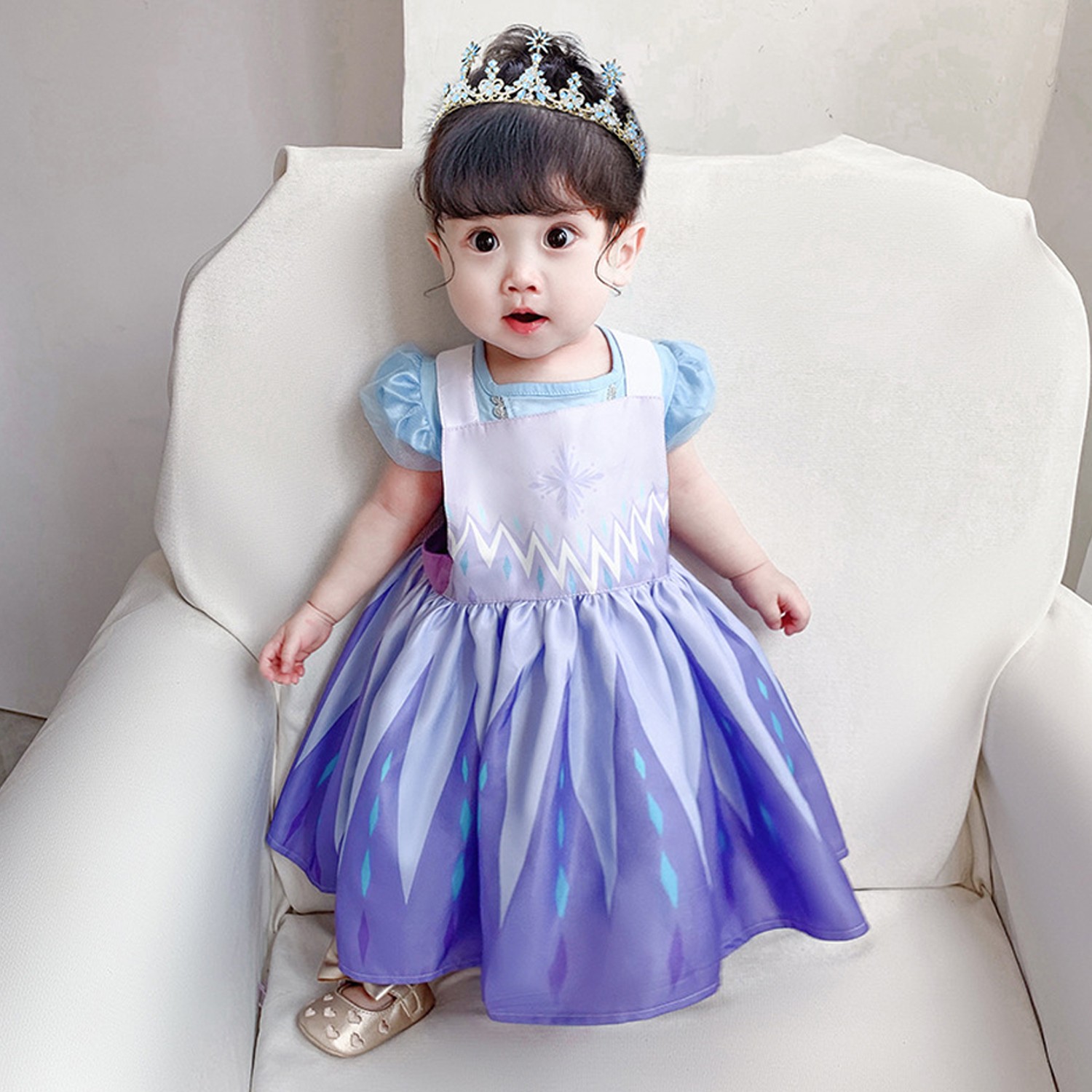 冰雪奇緣艾莎圍裙-雪花 (90-100cm)