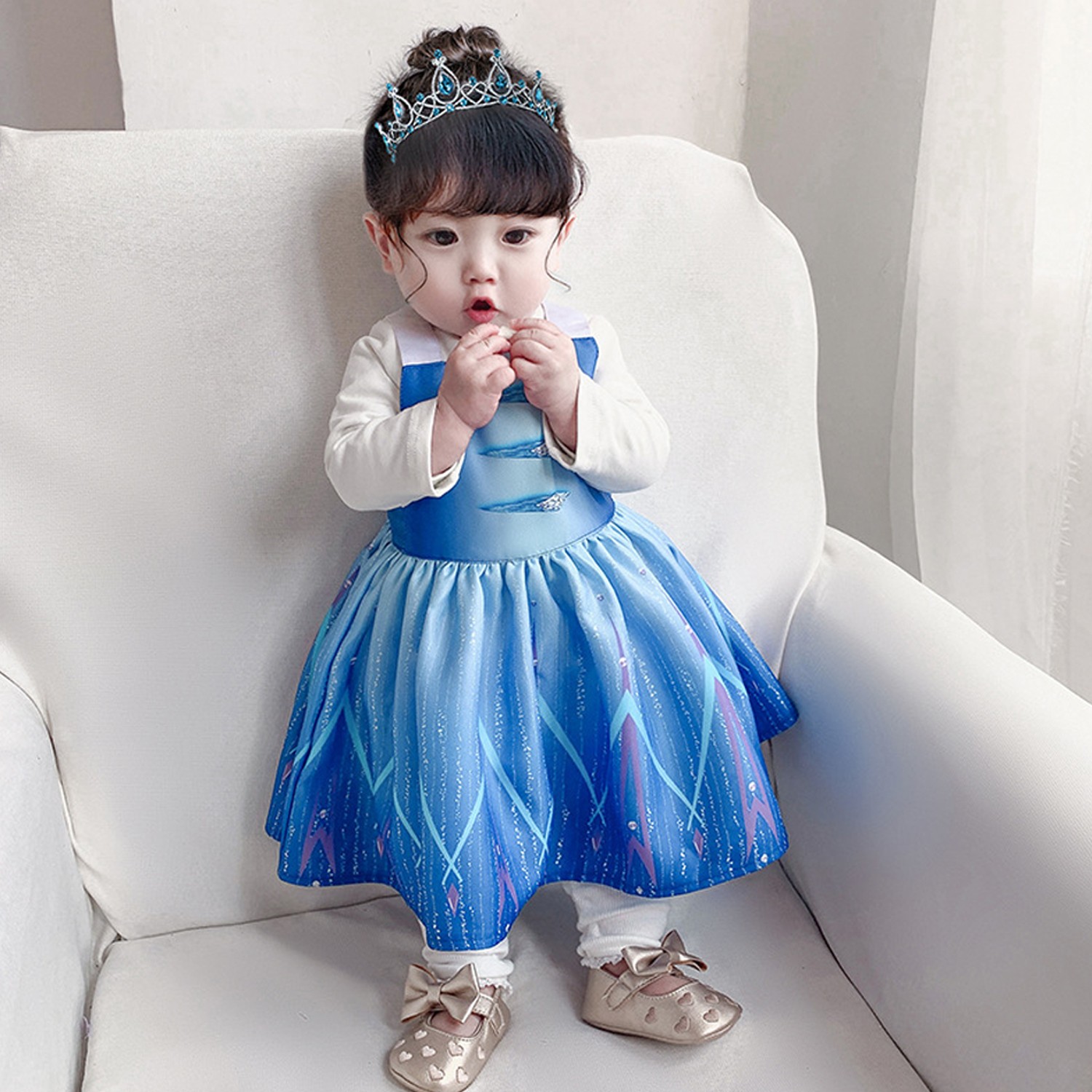 冰雪奇緣艾莎圍裙-鑽石 (90-100cm)