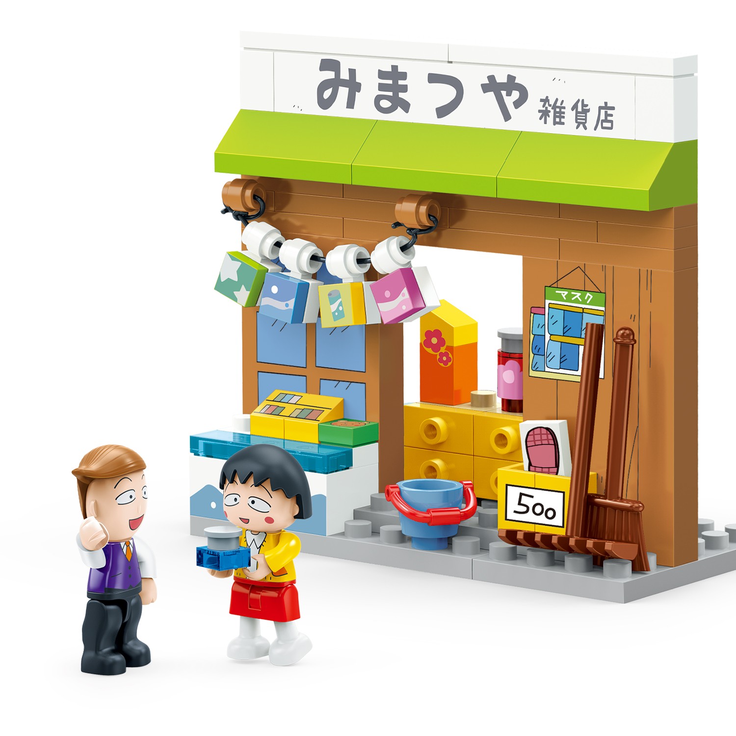 【新品】櫻桃小丸子系列-雜貨店-73片-小丸子+花輪公仔