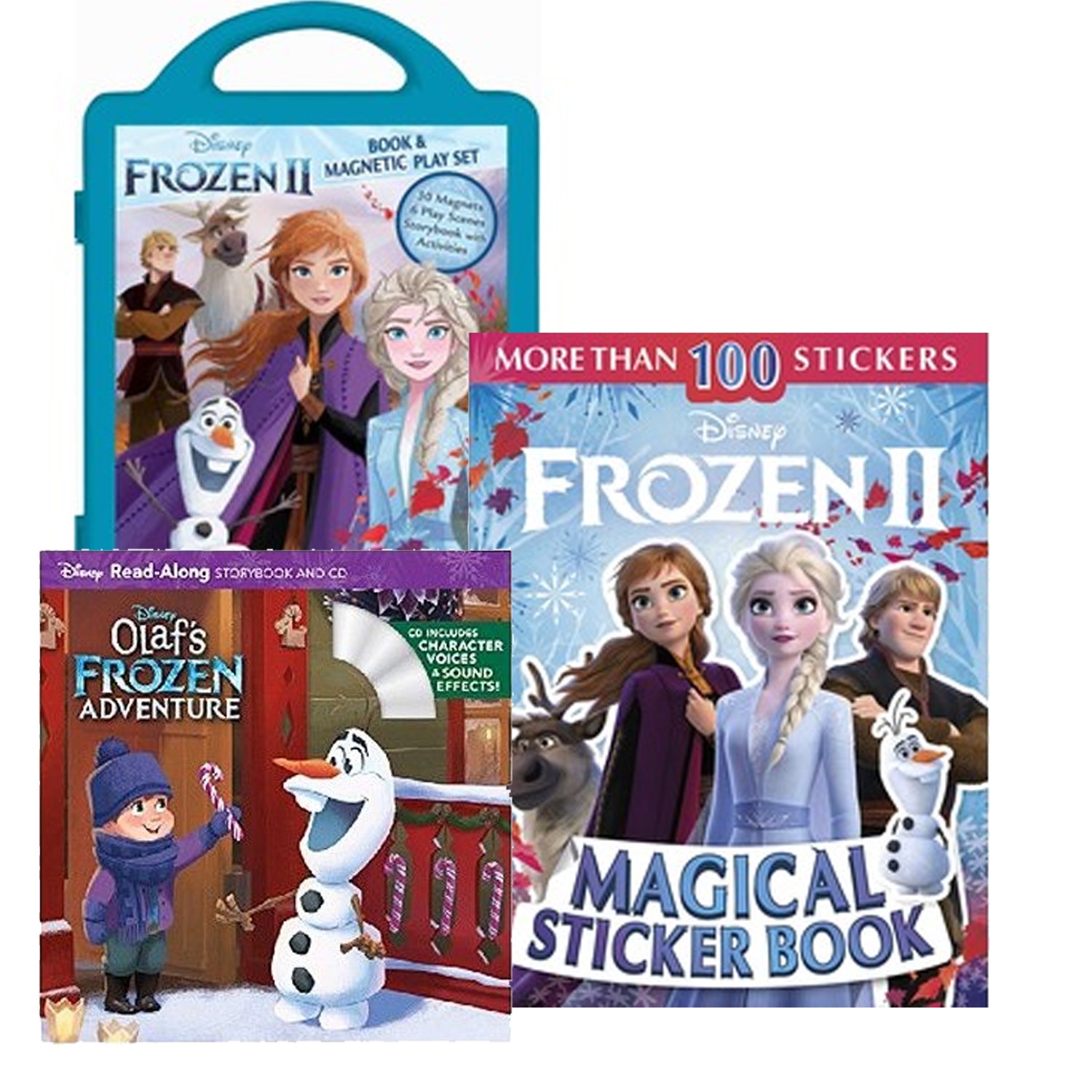 【合購組】冰雪奇緣2磁鐵隨身包（磁鐵書）+冰雪奇緣2魔法貼紙書+雪寶的冰雪奇緣大冒險