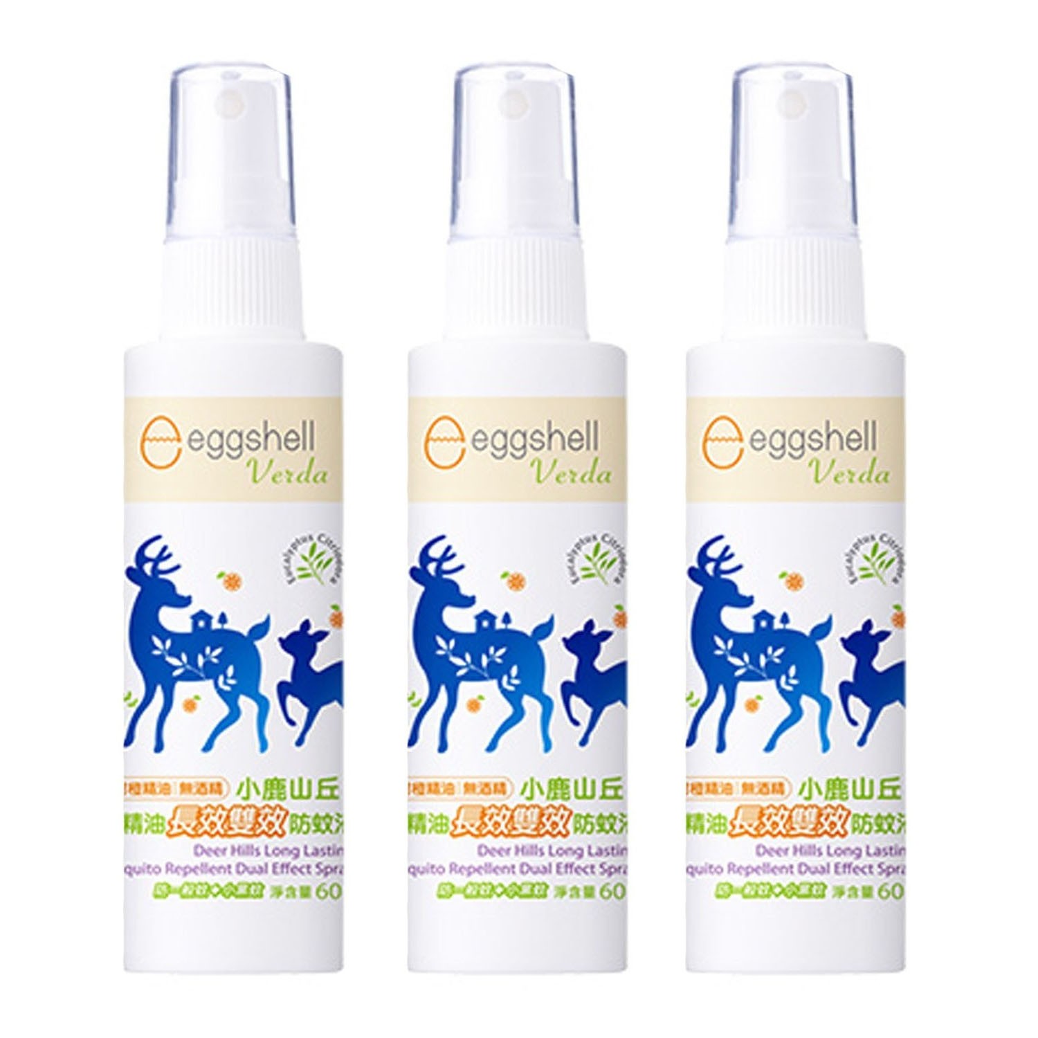 小鹿山丘有機精油長效雙效防蚊液60g x3
