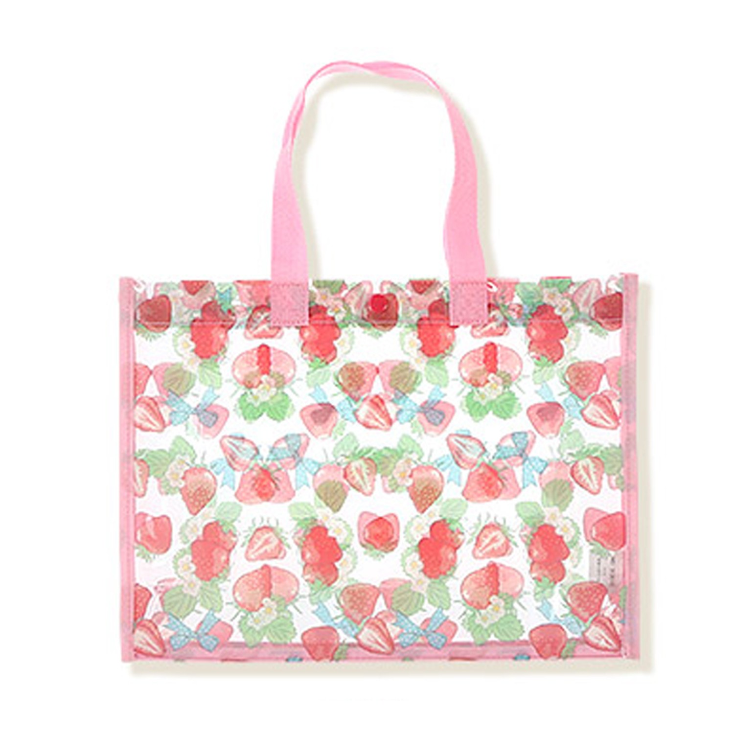 防水PVC手提袋/游泳包-B草莓世界-粉 (25x34x11cm)