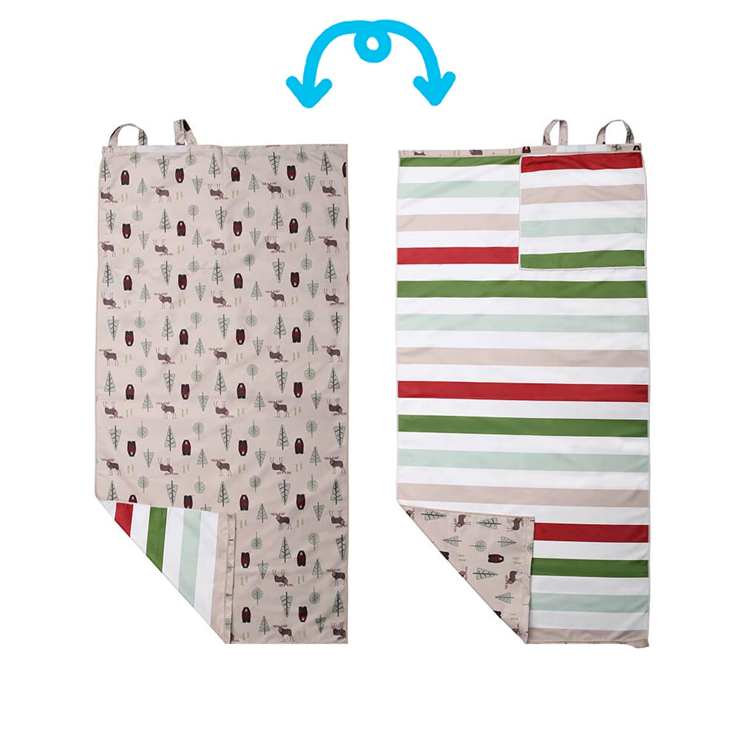 兒童3in1雙面浴巾/背包-麋鹿/黑熊