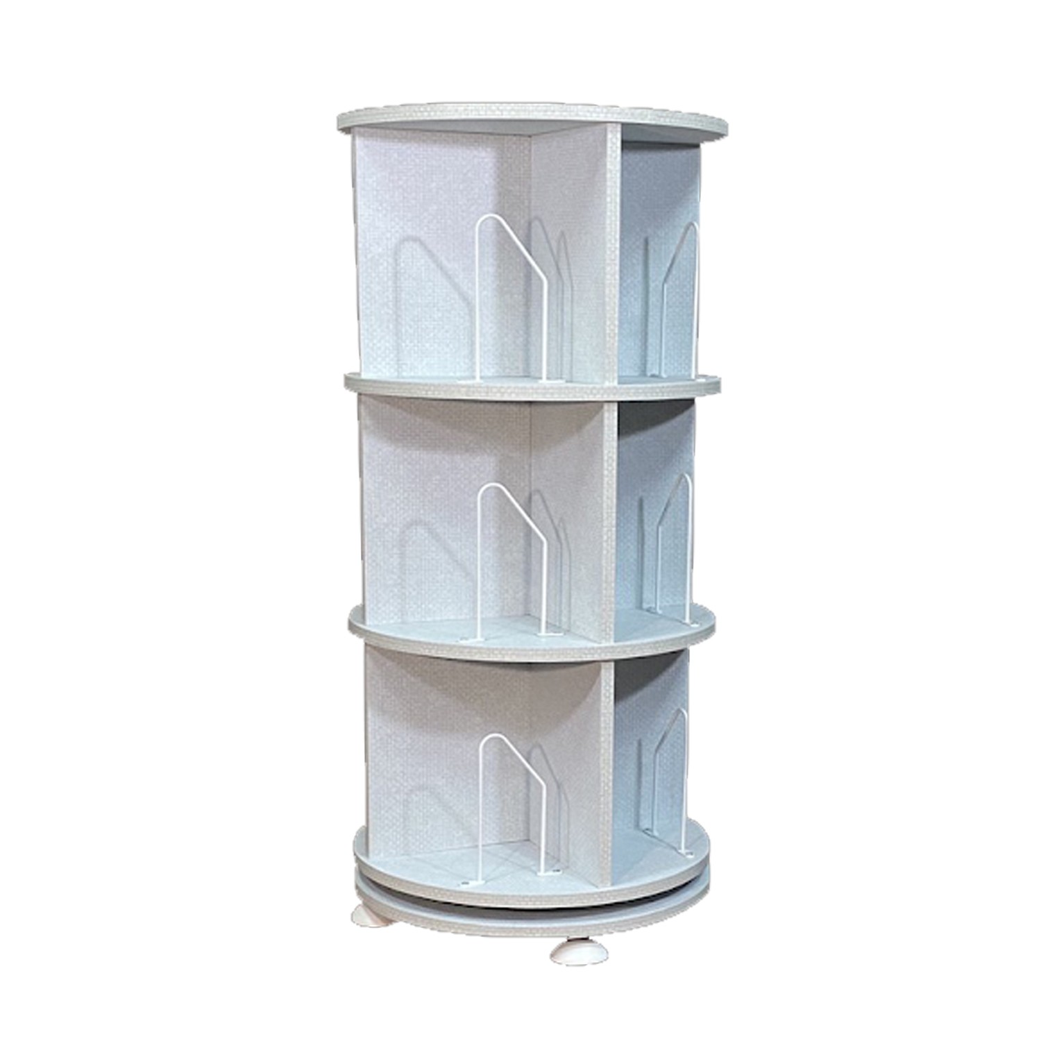 360° 旋轉書櫃-三層式(高度107cm)-菱格紋-支架12入+水平儀4入