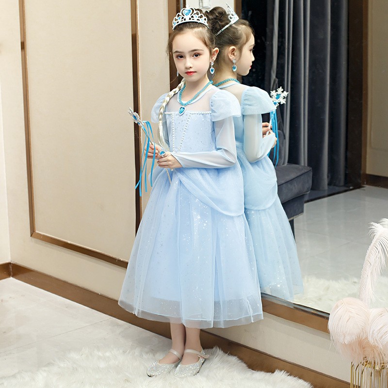 冰雪奇緣艾莎公主袖洋裝 (100cm)