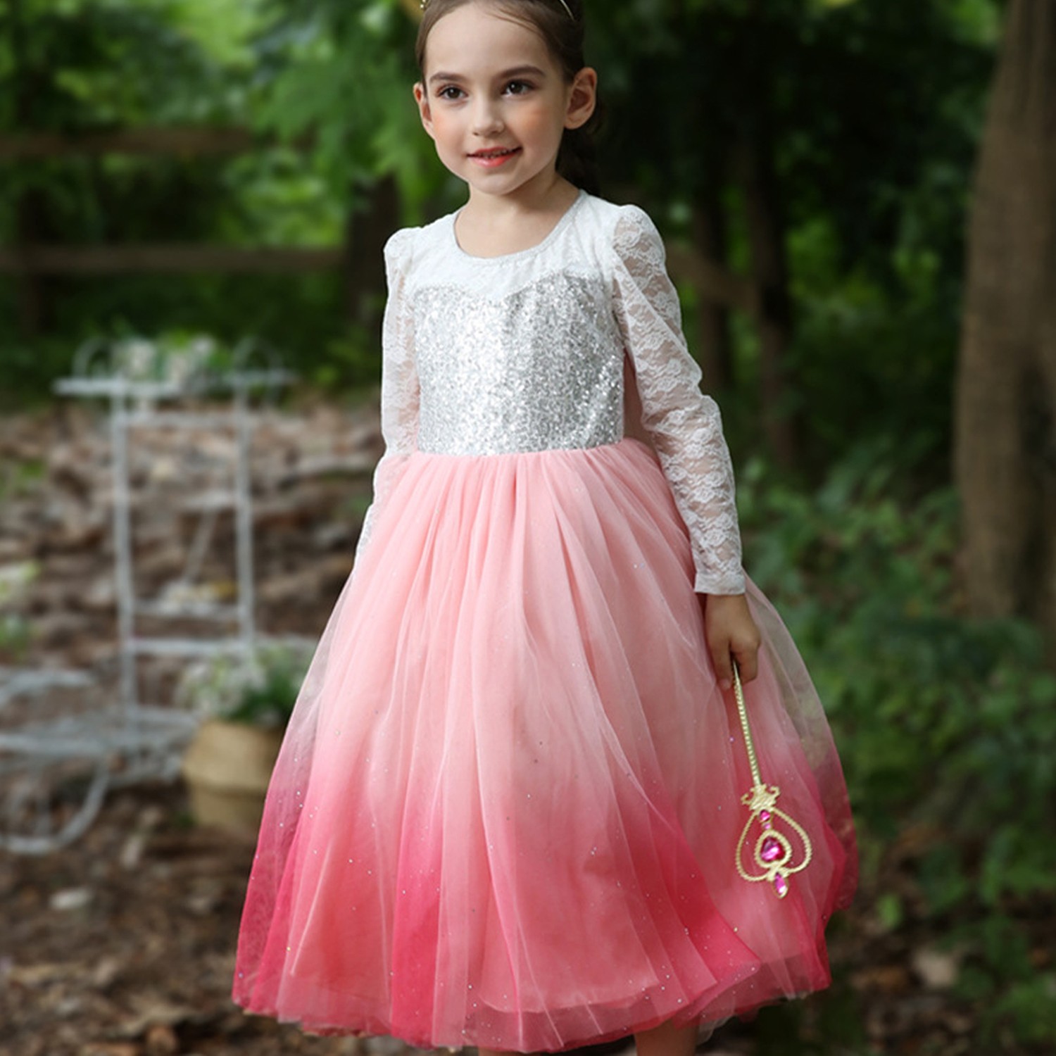 漸層禮服公主裙-粉色 (110cm)