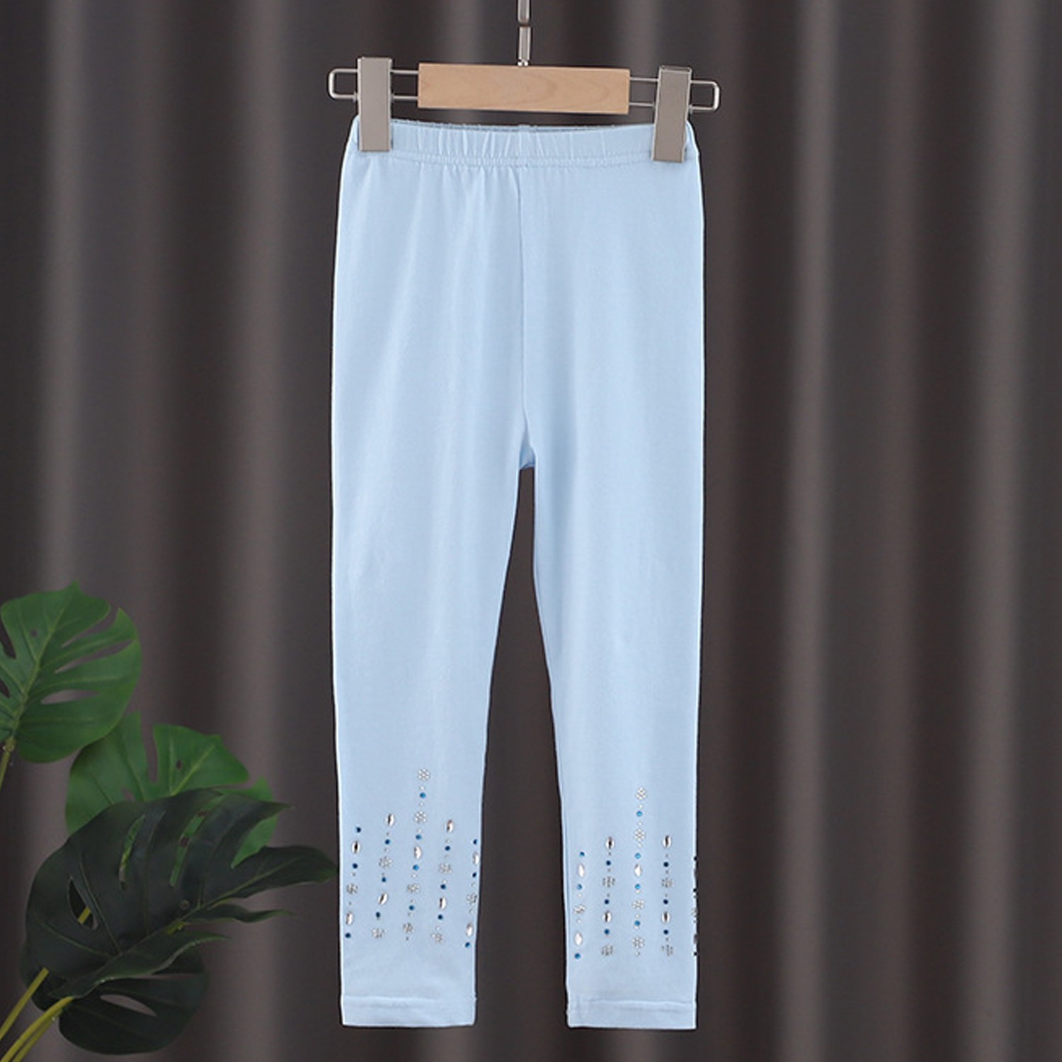 修身造型內搭褲-藍色 (100cm)