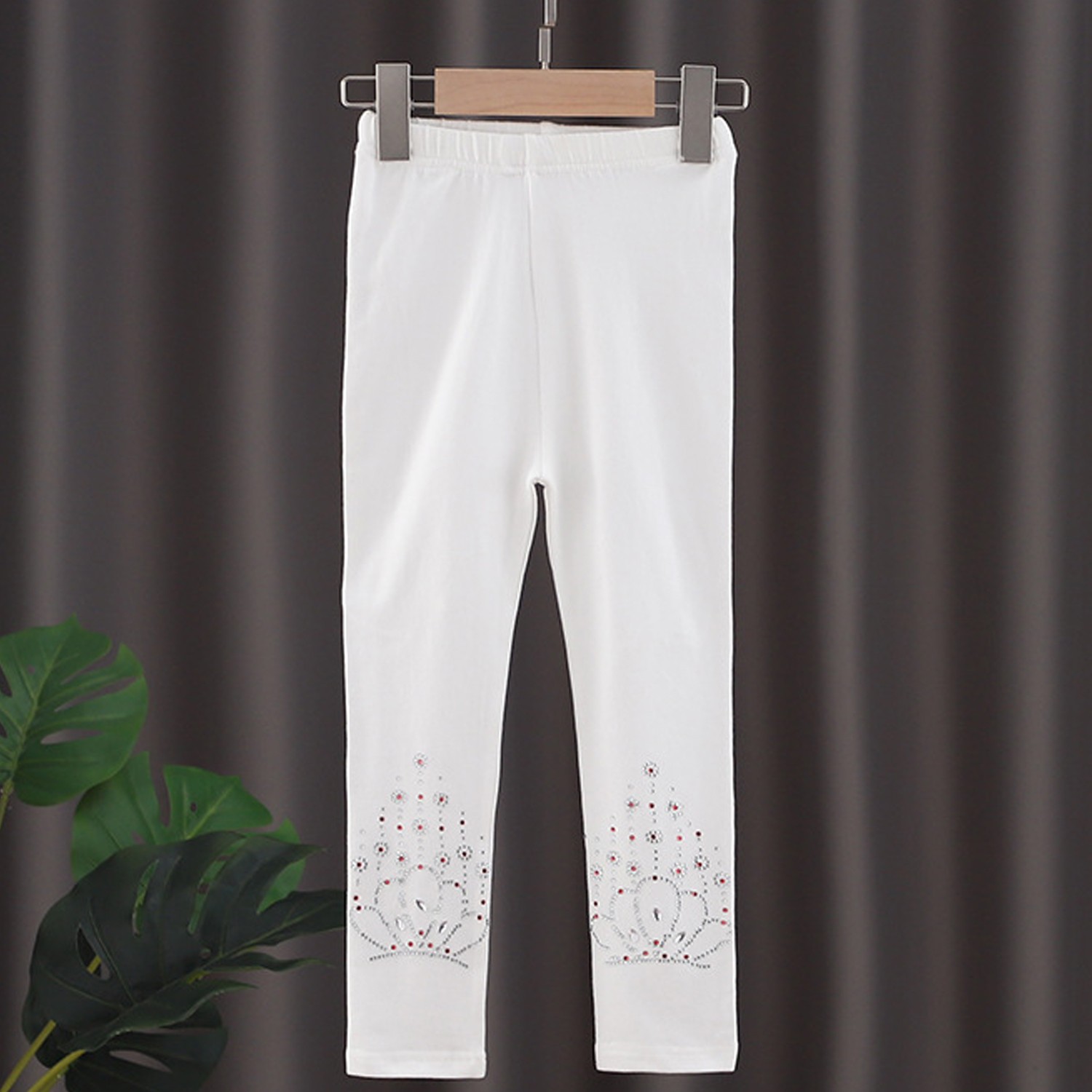 修身造型內搭褲-白色 (100cm)