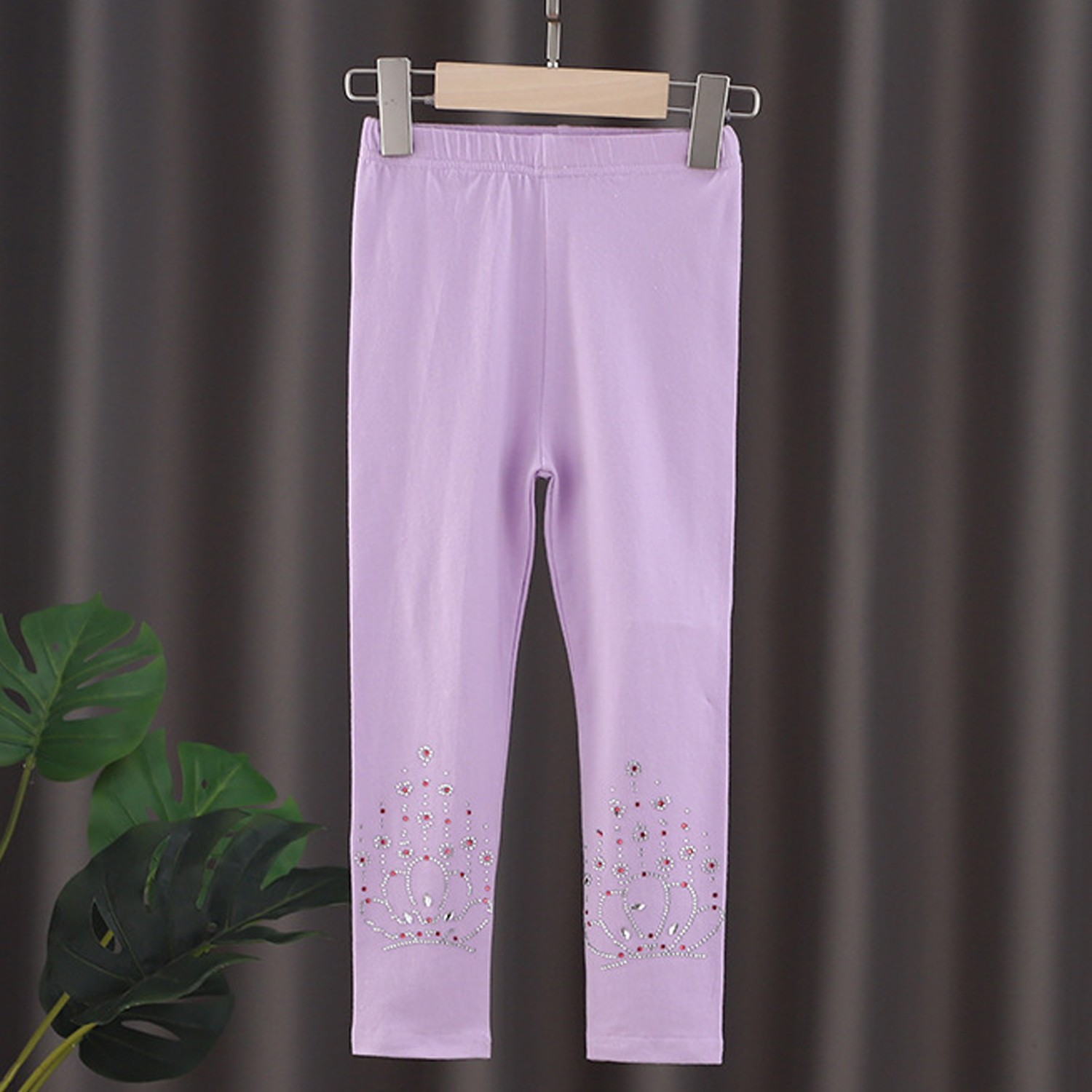 修身造型內搭褲-紫色 (100cm)