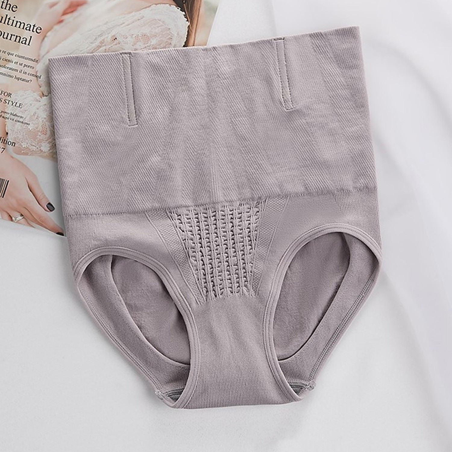 收腰提臀束腹內褲-灰色 (M（40-60kg）)