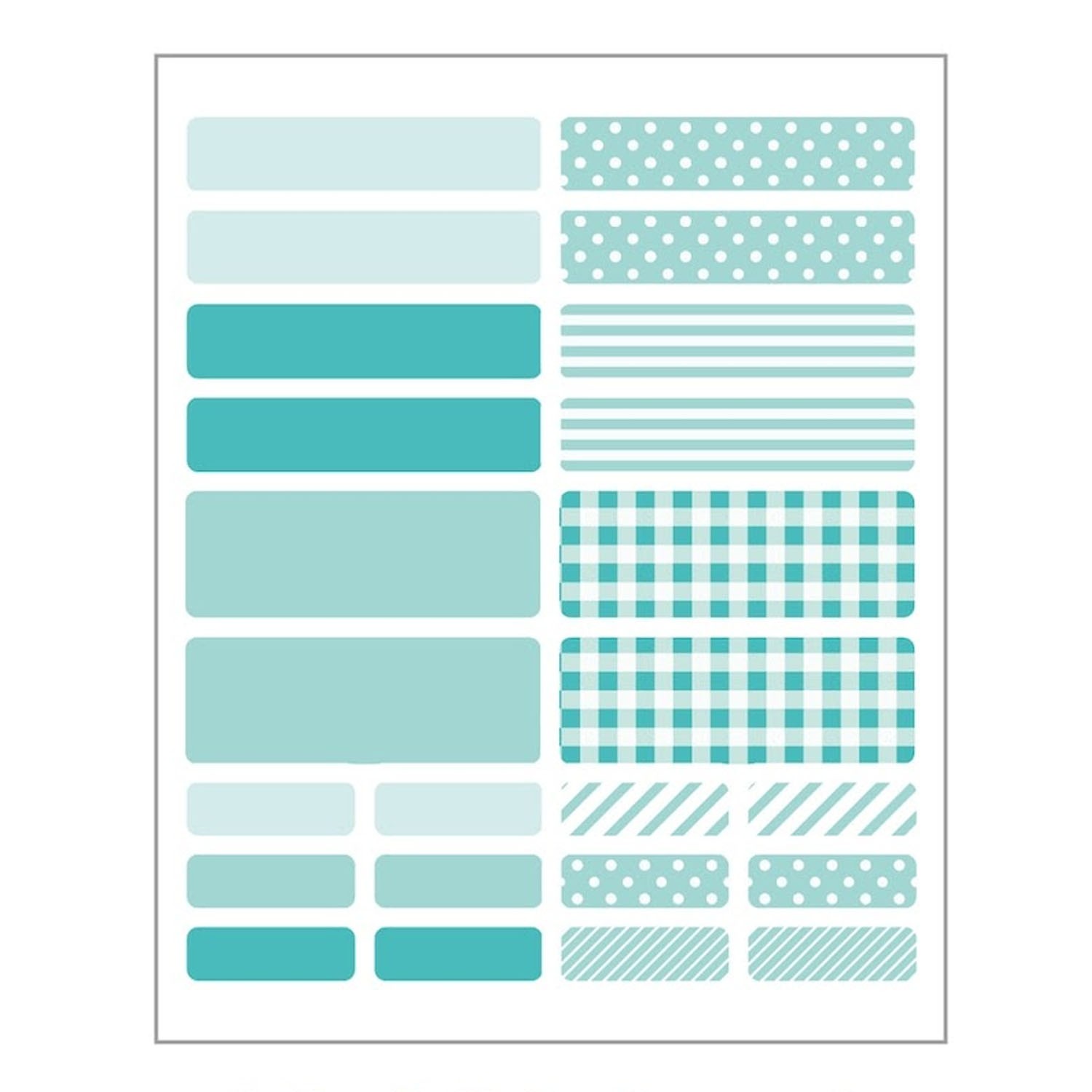 日本製免燙標籤姓名布貼紙-薄荷綠 (多尺寸組合/包(共24枚))