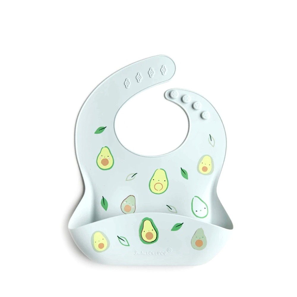 寬口立體矽膠防漏圍兜/防水圍兜-美味酪梨 (290x230x75mm)