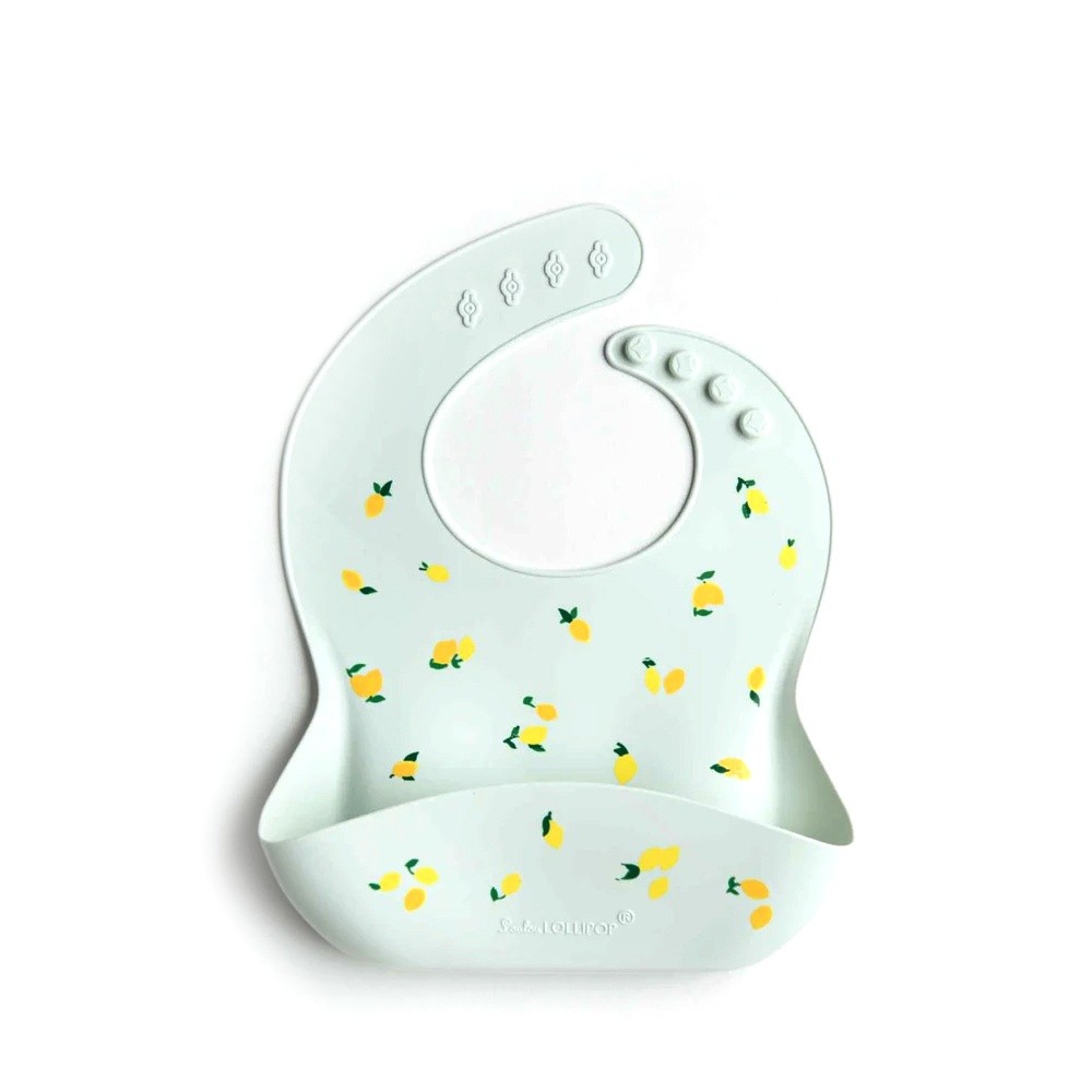 寬口立體矽膠防漏圍兜/防水圍兜-清新檸檬 (290x230x75mm)