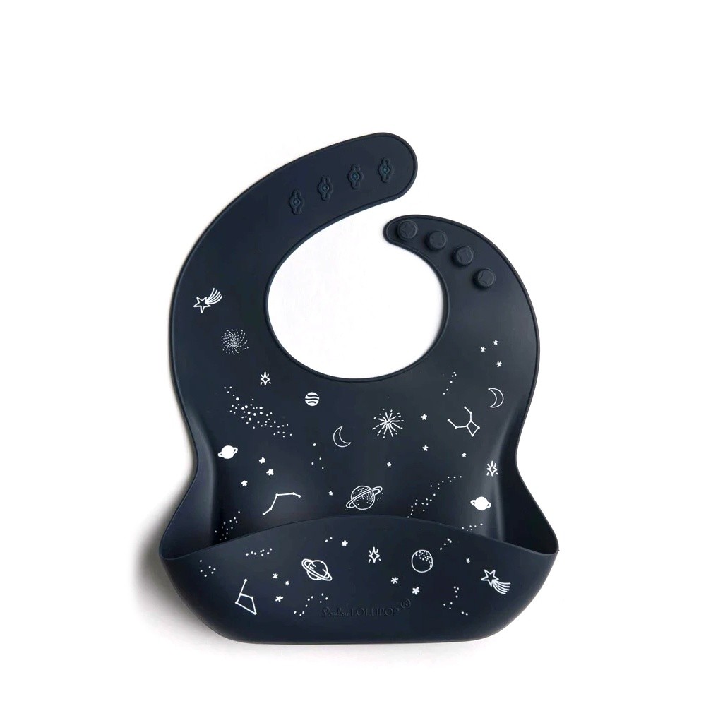 寬口立體矽膠防漏圍兜/防水圍兜-迷幻太空 (290x230x75mm)