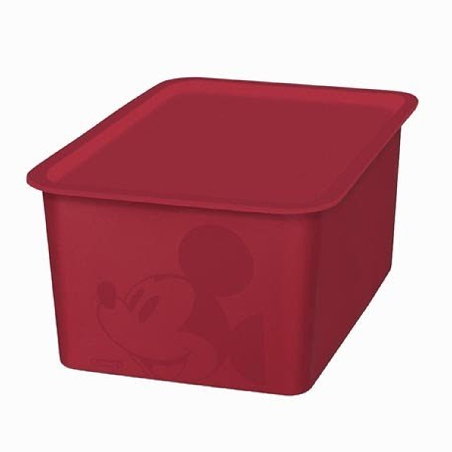 日本製收納箱附蓋S-米奇-紅 (19*27*12cm)-4L