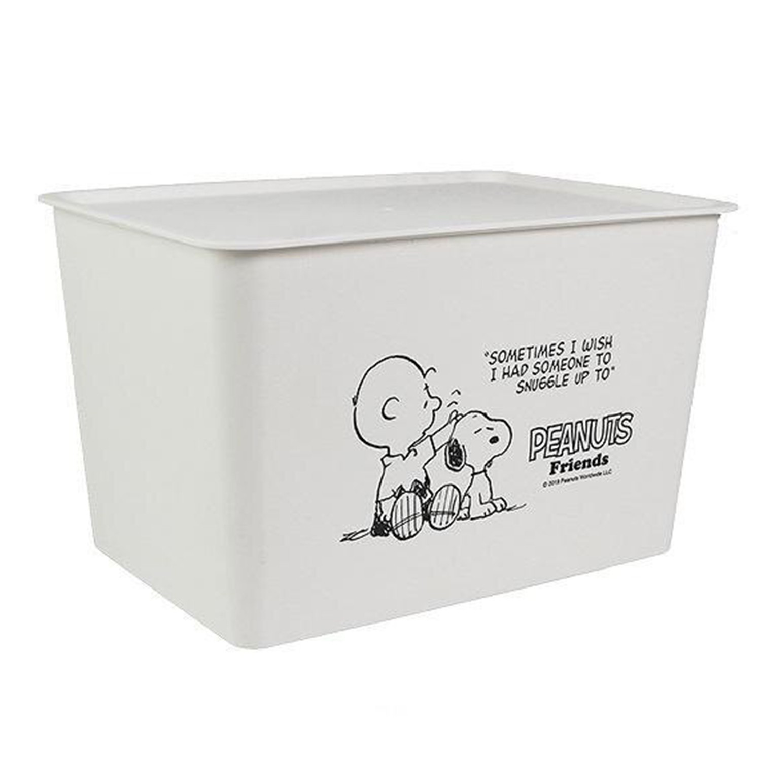 日本製收納箱附蓋S-史努比-白 (19*27*12cm)-4L