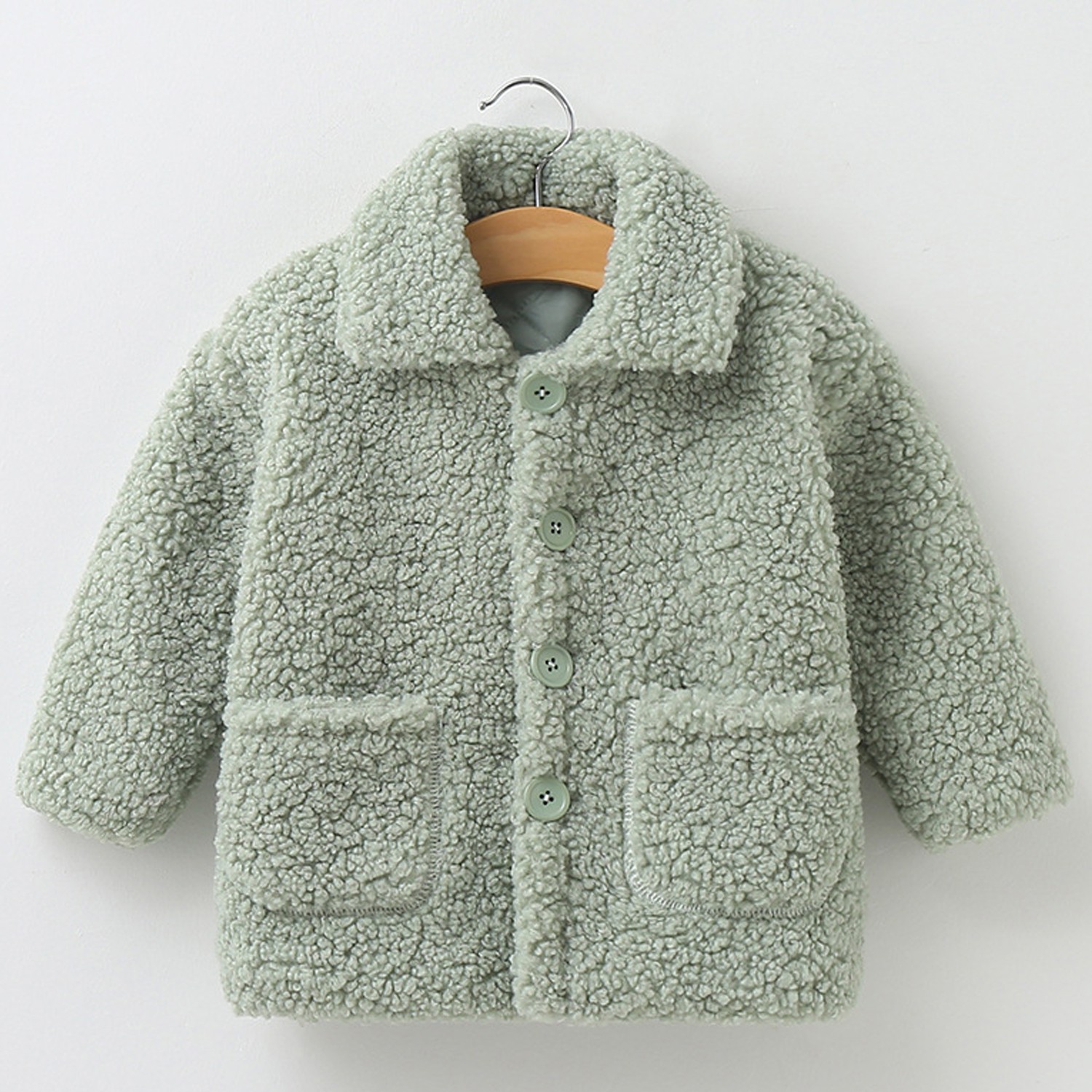 小羊羔毛毛外套-綠色 (90cm)