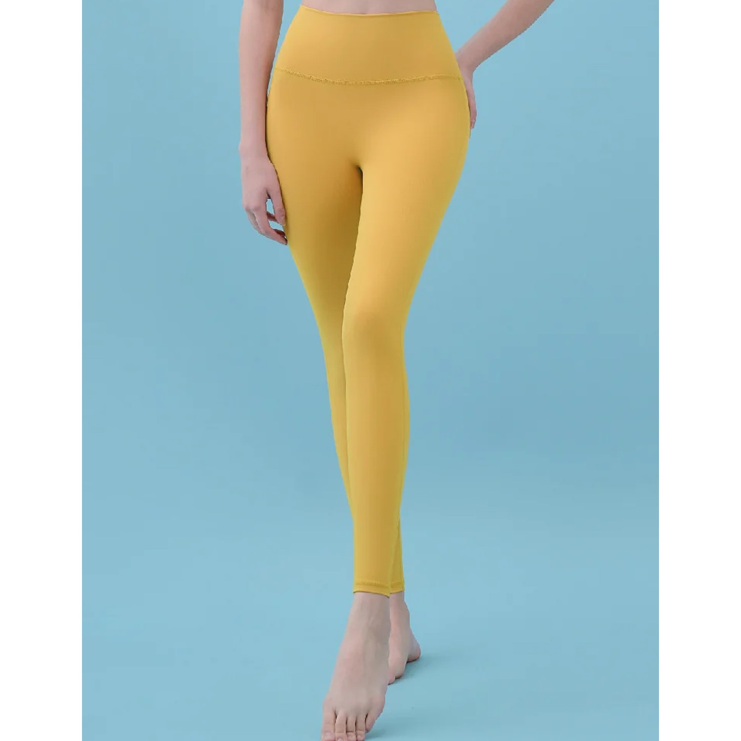 CELLA經典款高腰長褲-芥末黃 (M)