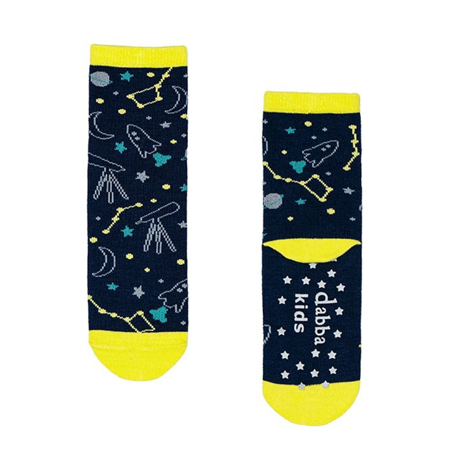 瓦拉襪-兒童奇幻中筒襪-宇宙巡航 (S (腳長11-16cm))-一雙