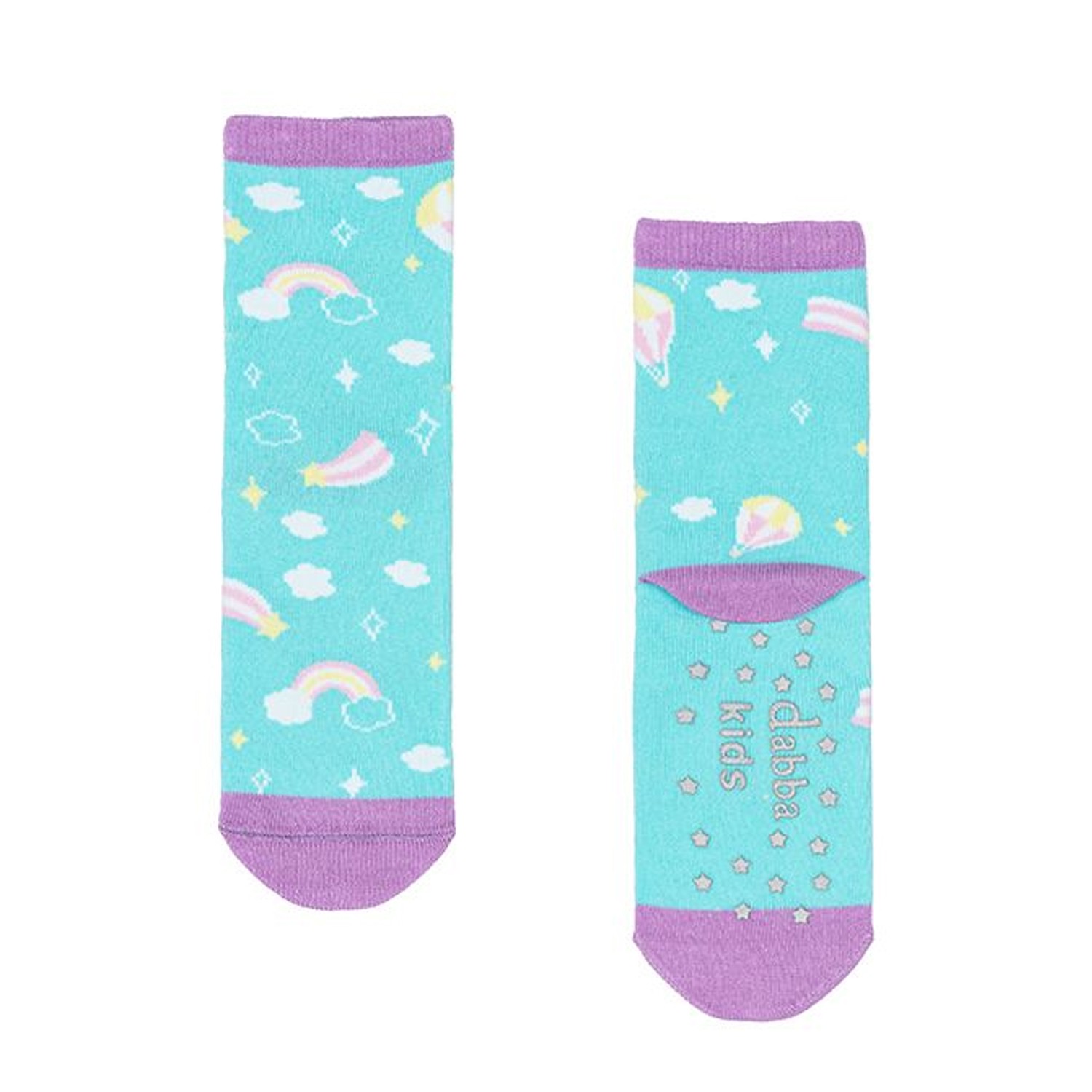 瓦拉襪-兒童奇幻中筒襪-熱氣球之旅 (S (腳長11-16cm))-一雙