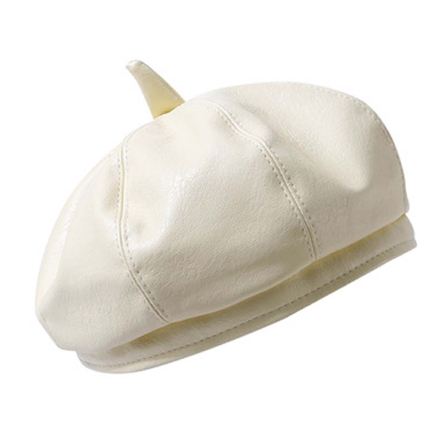 復古皮革畫家貝雷帽-成人款-米白 (56-58cm)