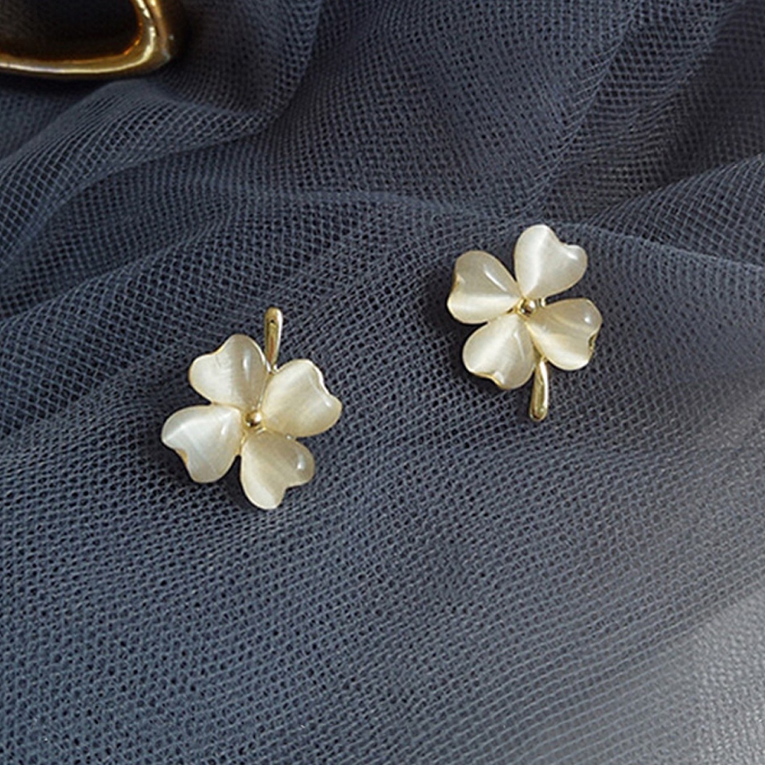 S925銀針簡約氣質耳環-幸運草