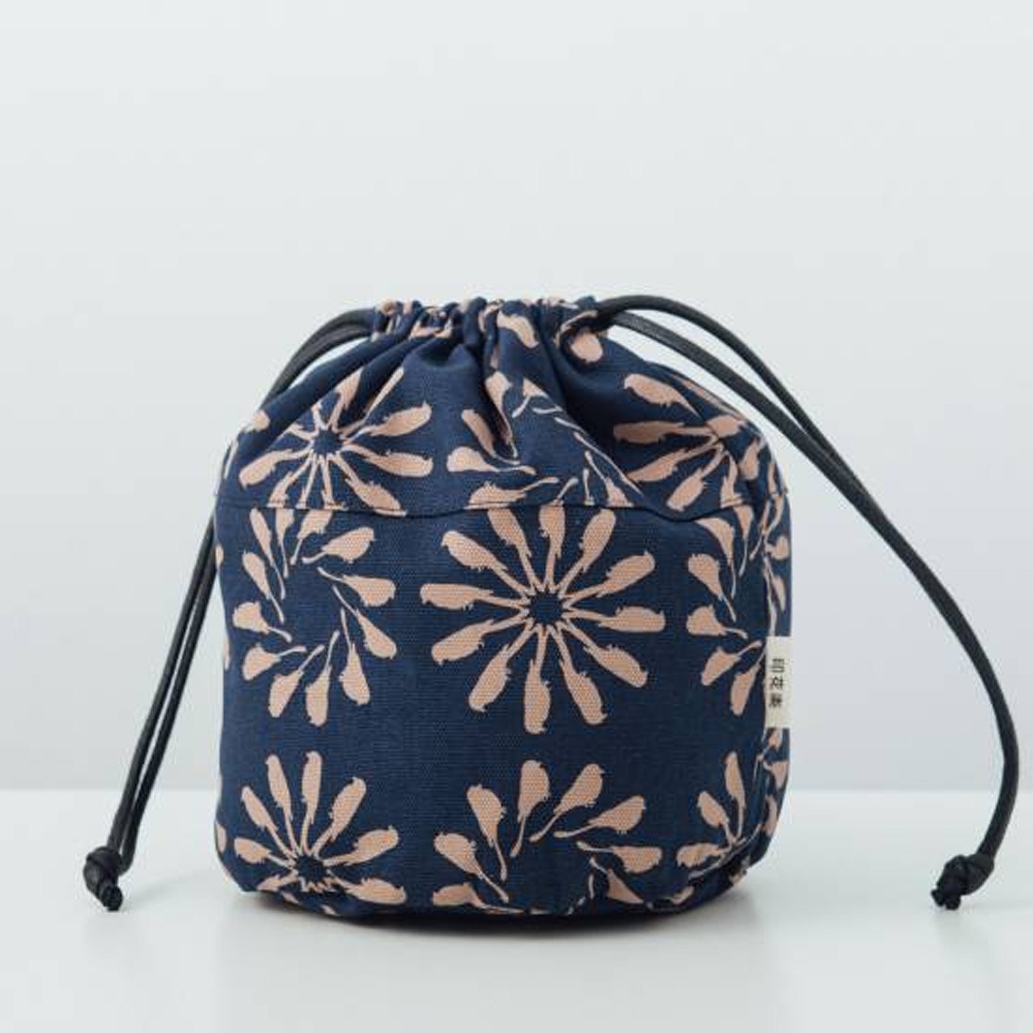 球型束口袋-烏秋圈圈-海軍藍色 (W27 x L21 x D16cm)