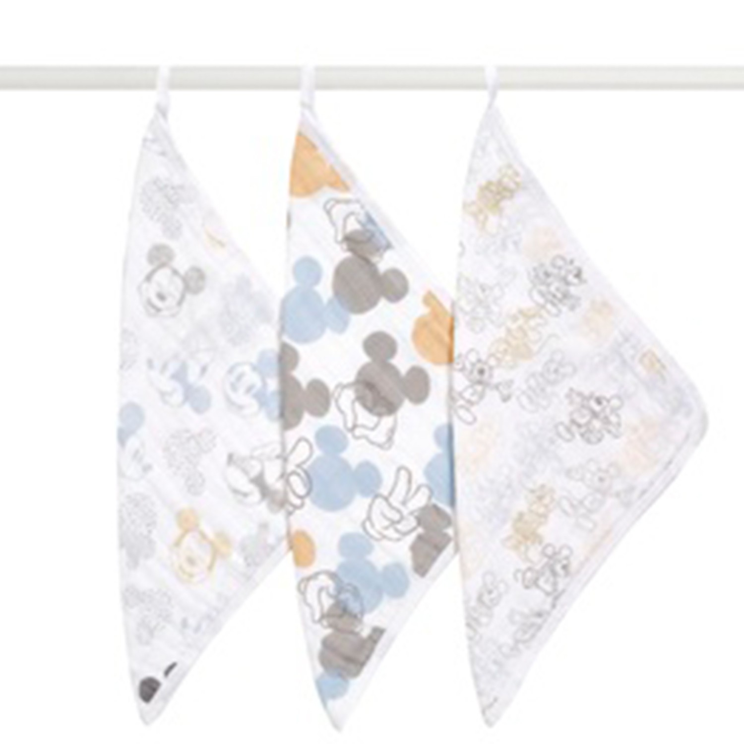 3入小方巾-歡樂米奇3入小方巾(單面花色) (27x27公分)