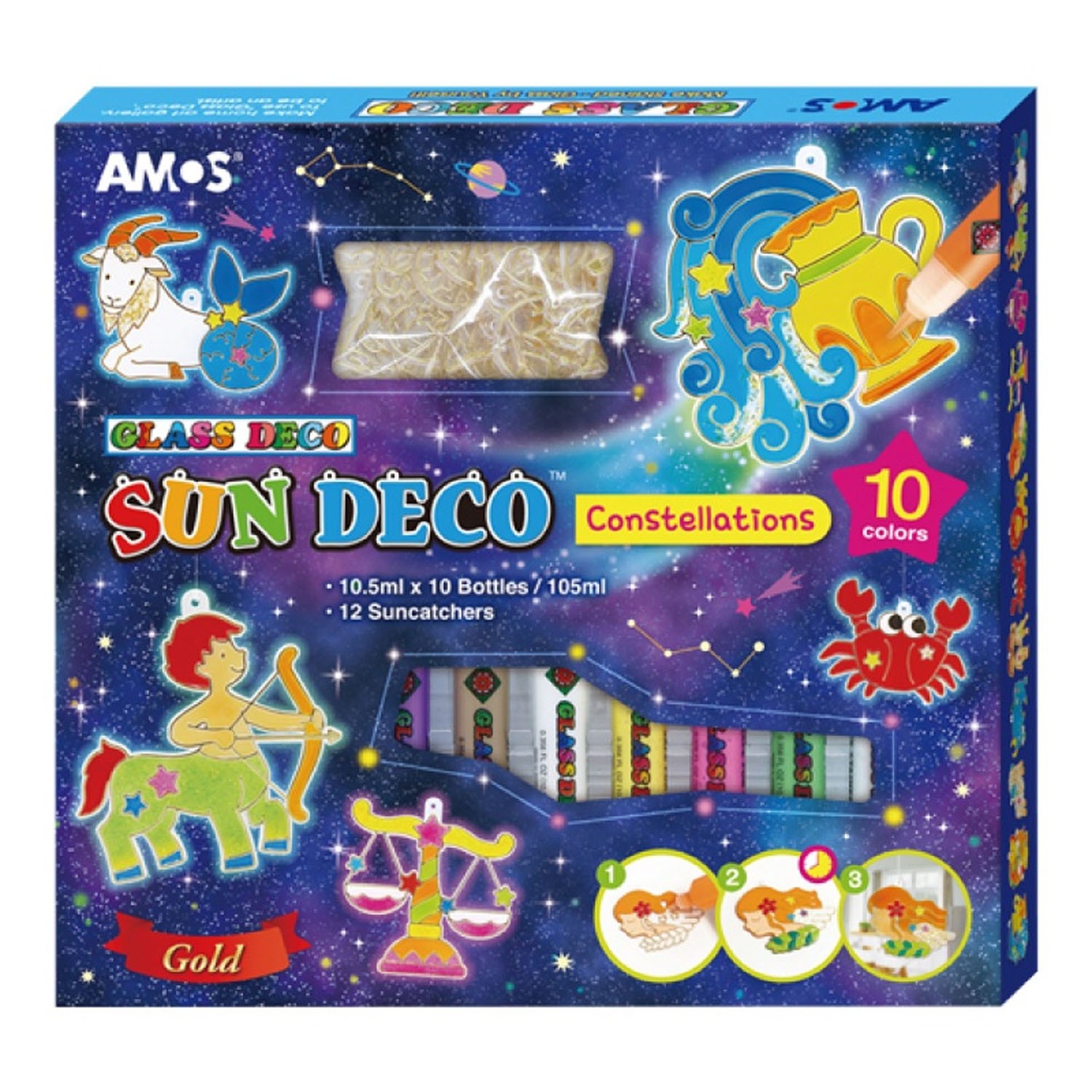 10色星座主題吊飾玻璃彩繪膠