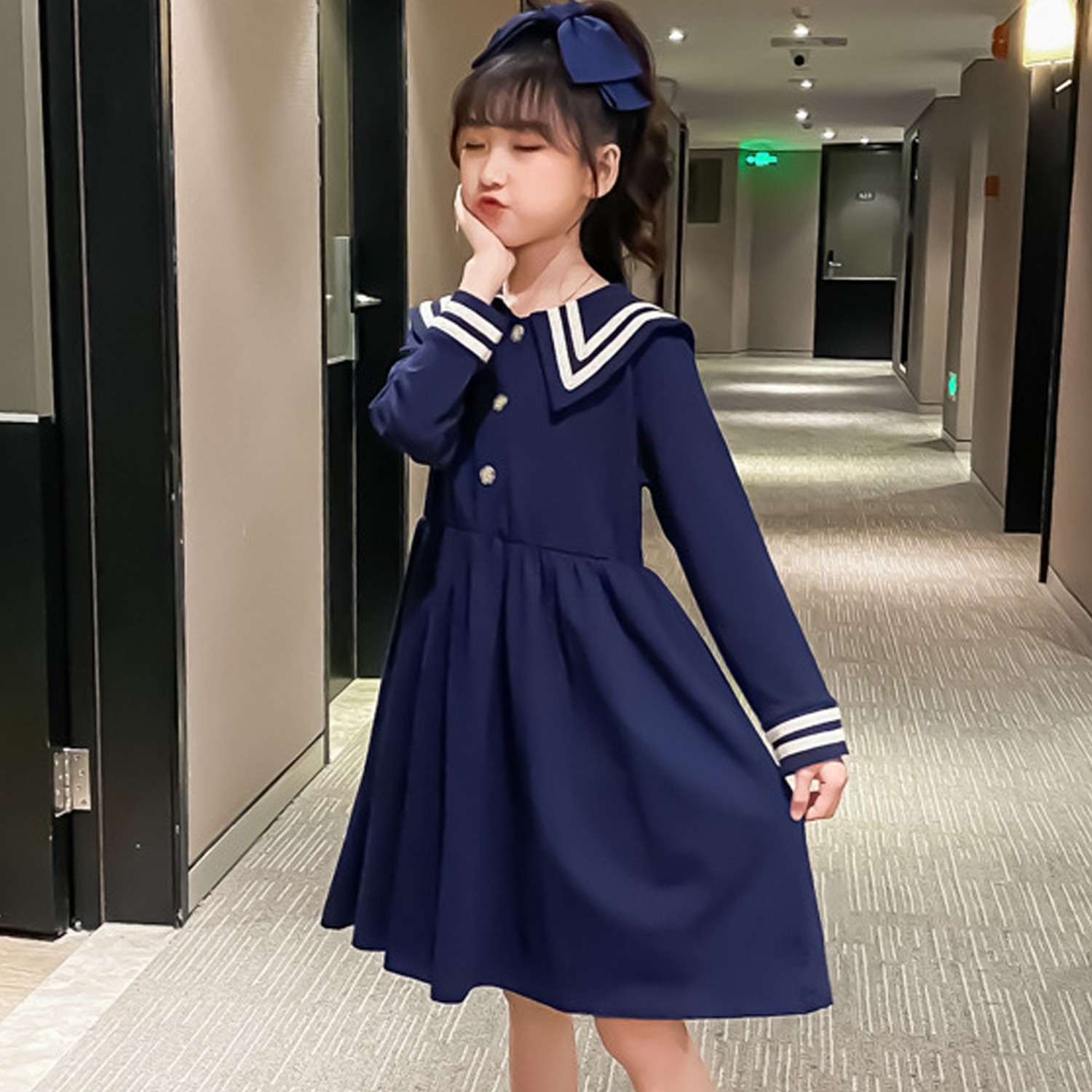 學院風海軍領洋裝 (120cm)