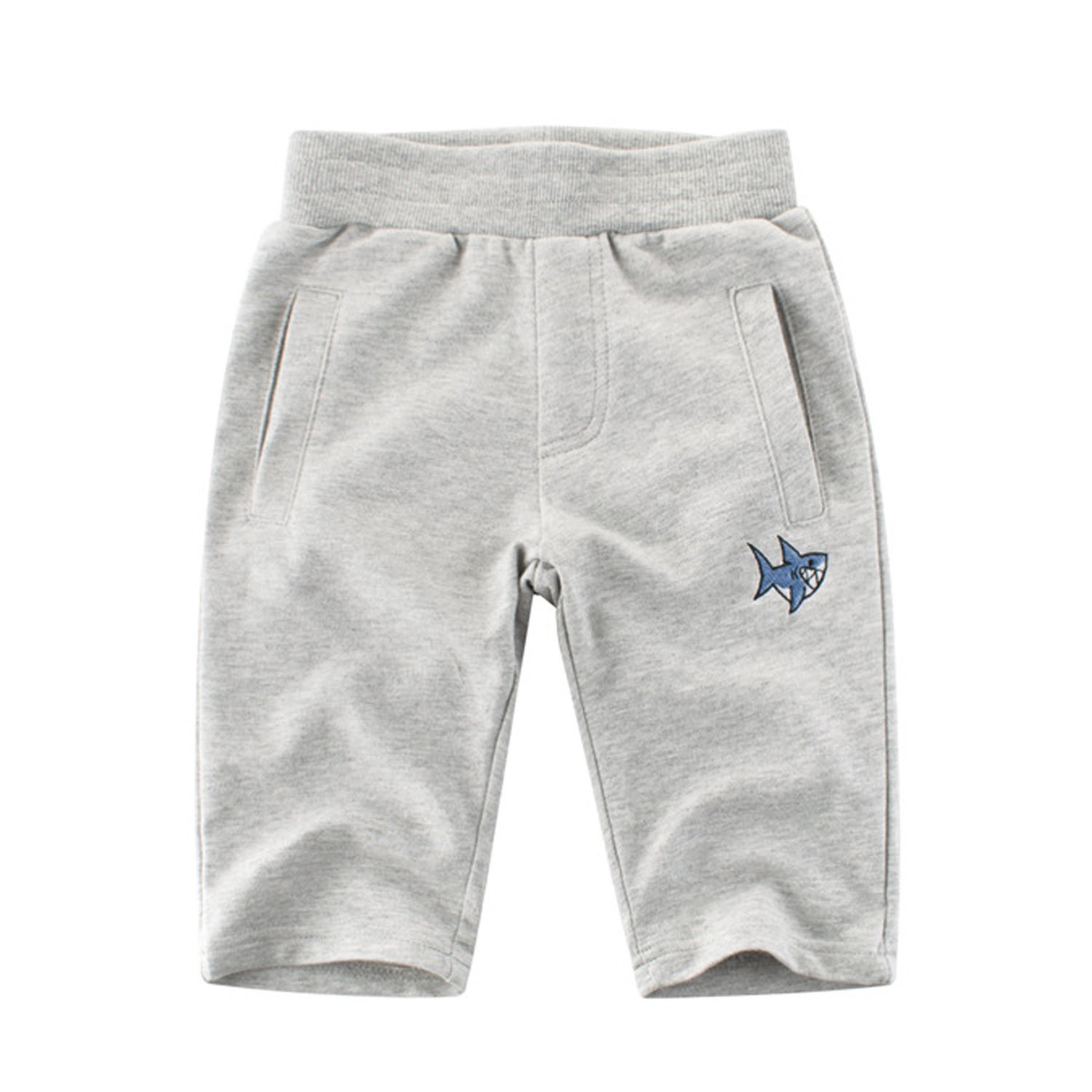 鯊魚圖標七分褲-花灰 (90cm)