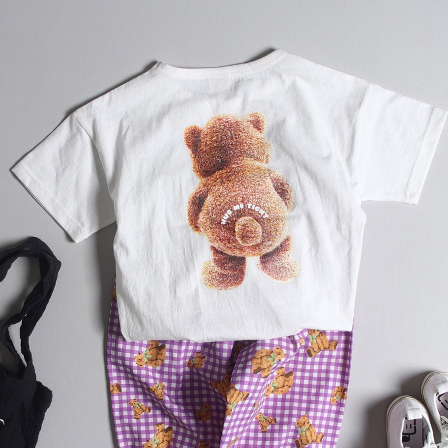 胖胖熊背影T-白 (5號(90-95cm,10-13kg))