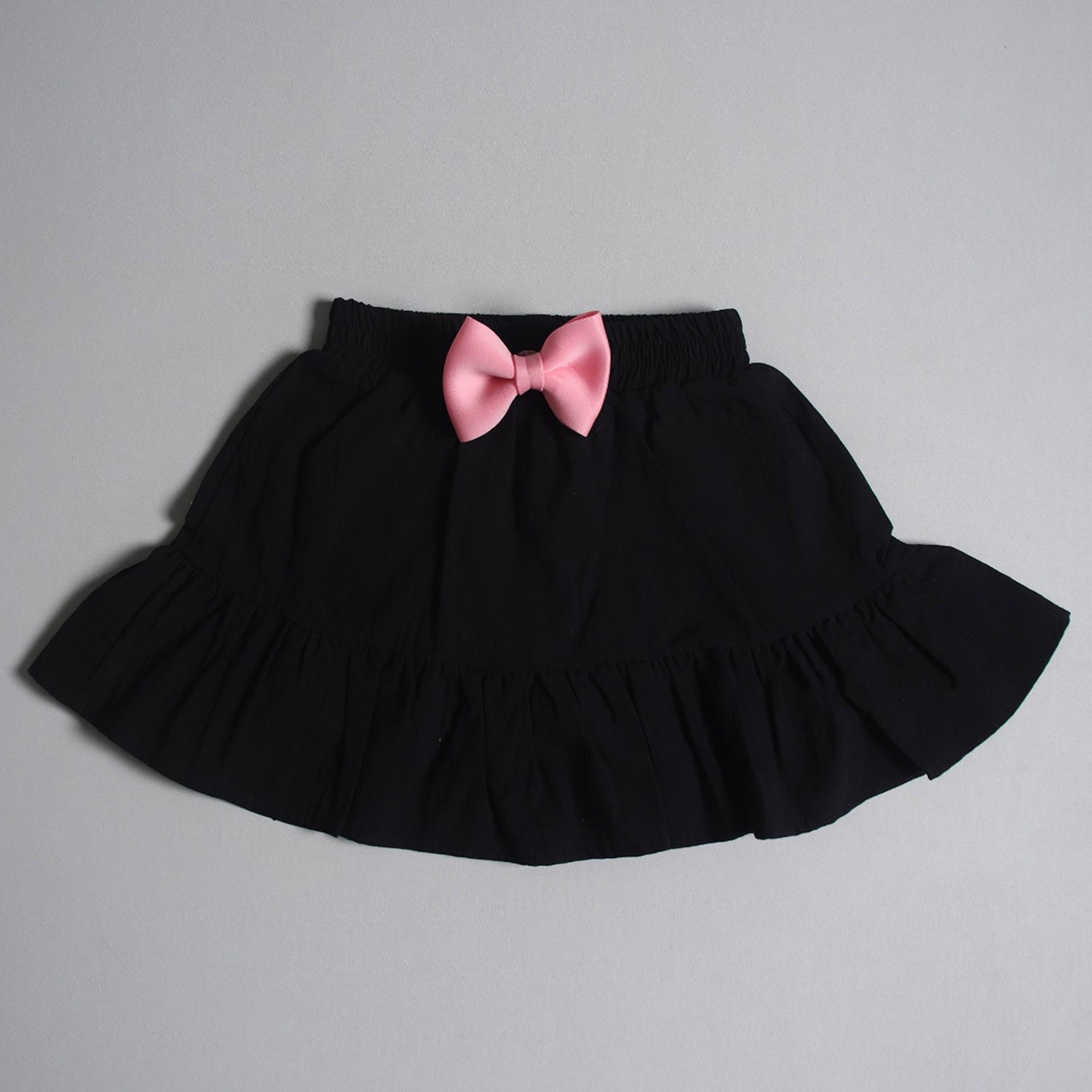 蝴蝶結荷葉短褲裙-黑 (5號(90-95cm,10-13kg))