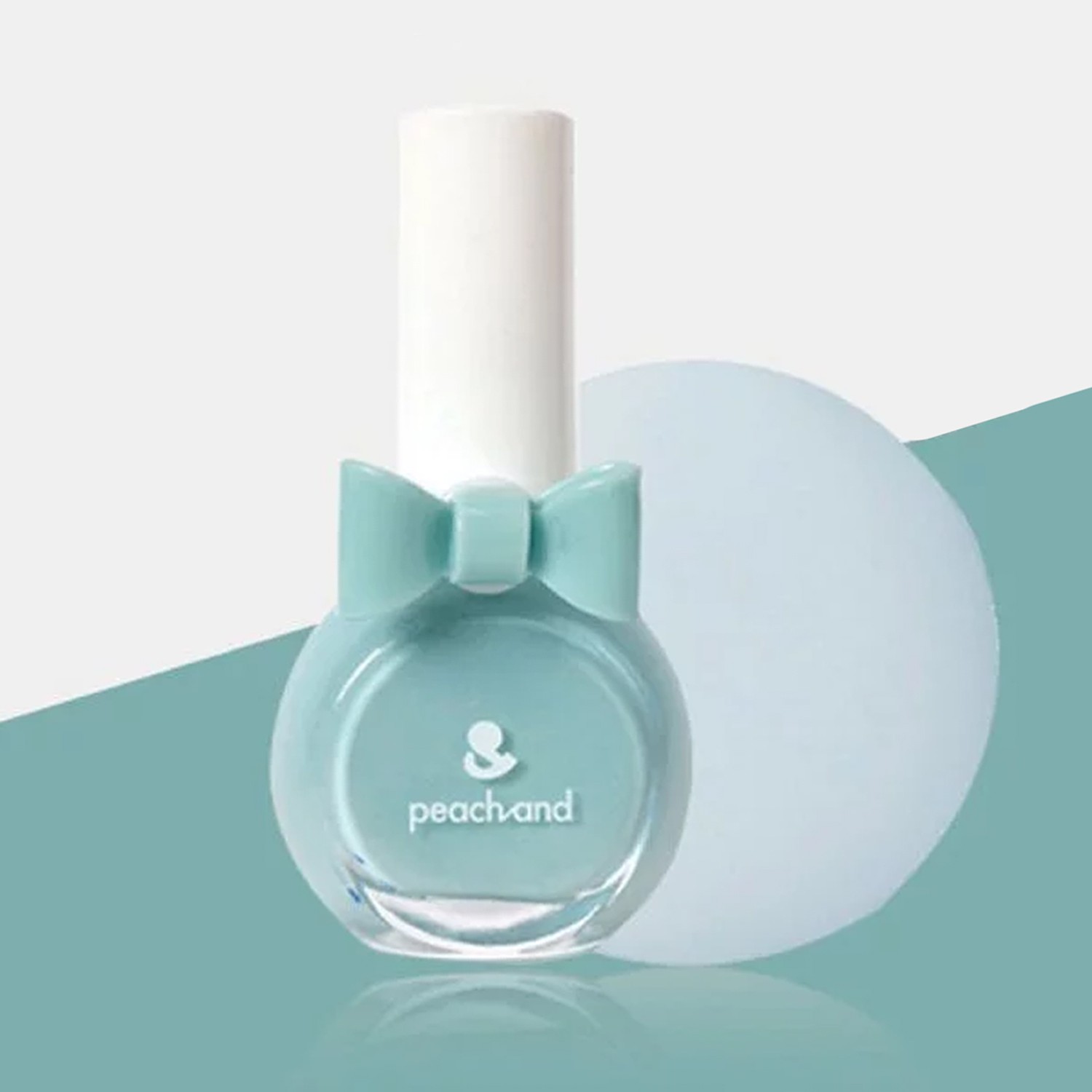 兒童安全水溶性蝴蝶結指甲油(附戒指)-61艾莎薄荷淡藍-10ml(短效) -效期至2021.10.10