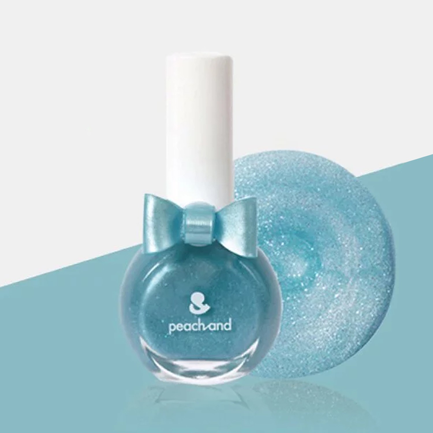 兒童安全水溶性蝴蝶結指甲油(附戒指)-71灰姑娘閃亮藍-10ml(短效) -效期至2022.2.20