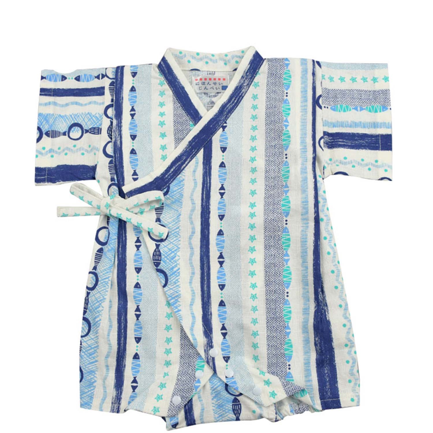 甚平包屁衣-小魚-象牙白色 (70cm)-團購專案