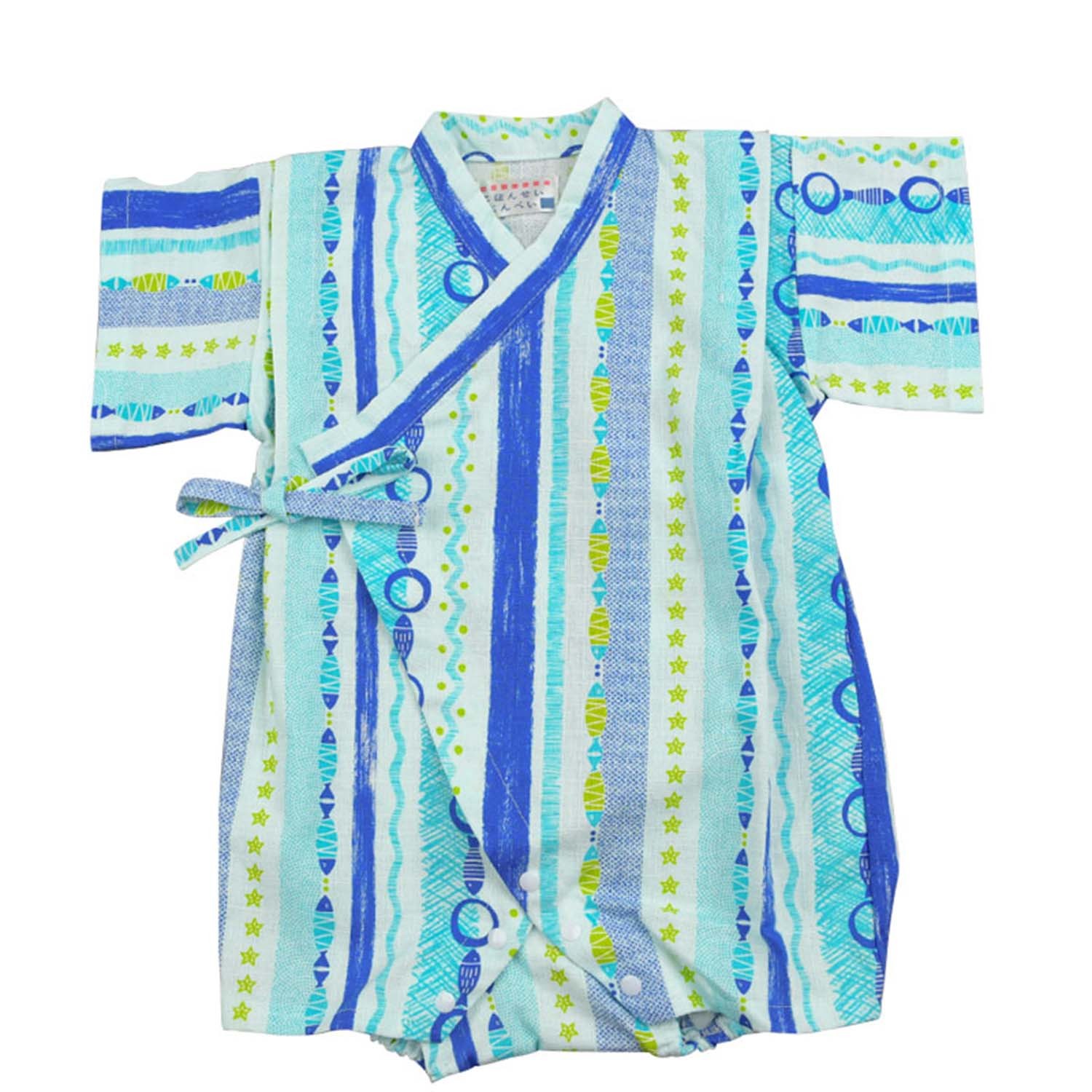 甚平包屁衣-小魚-藍色 (70cm)-團購專案