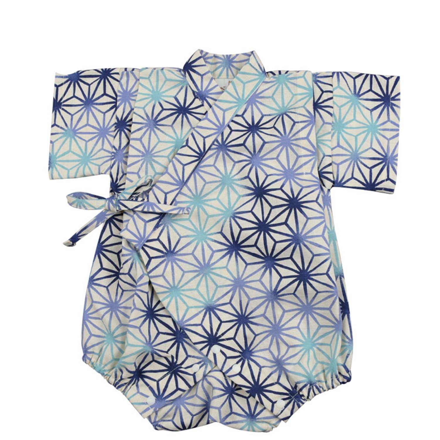 甚平包屁衣-麻葉-藍色 (60cm)-團購專案