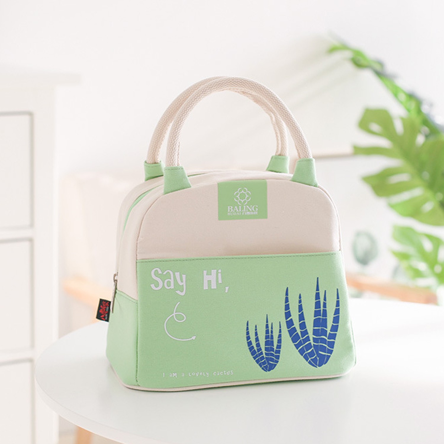 清新手提保溫午餐包便當袋-綠色 (24*16*21cm)