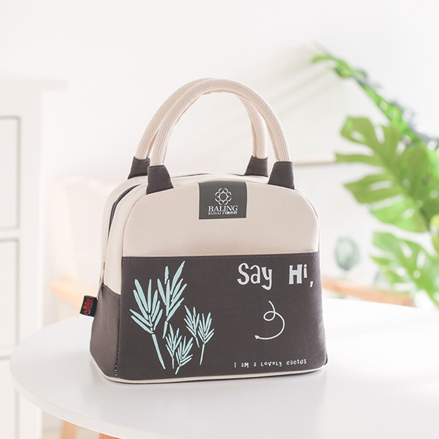 清新手提保溫午餐包便當袋-黑色 (24*16*21cm)