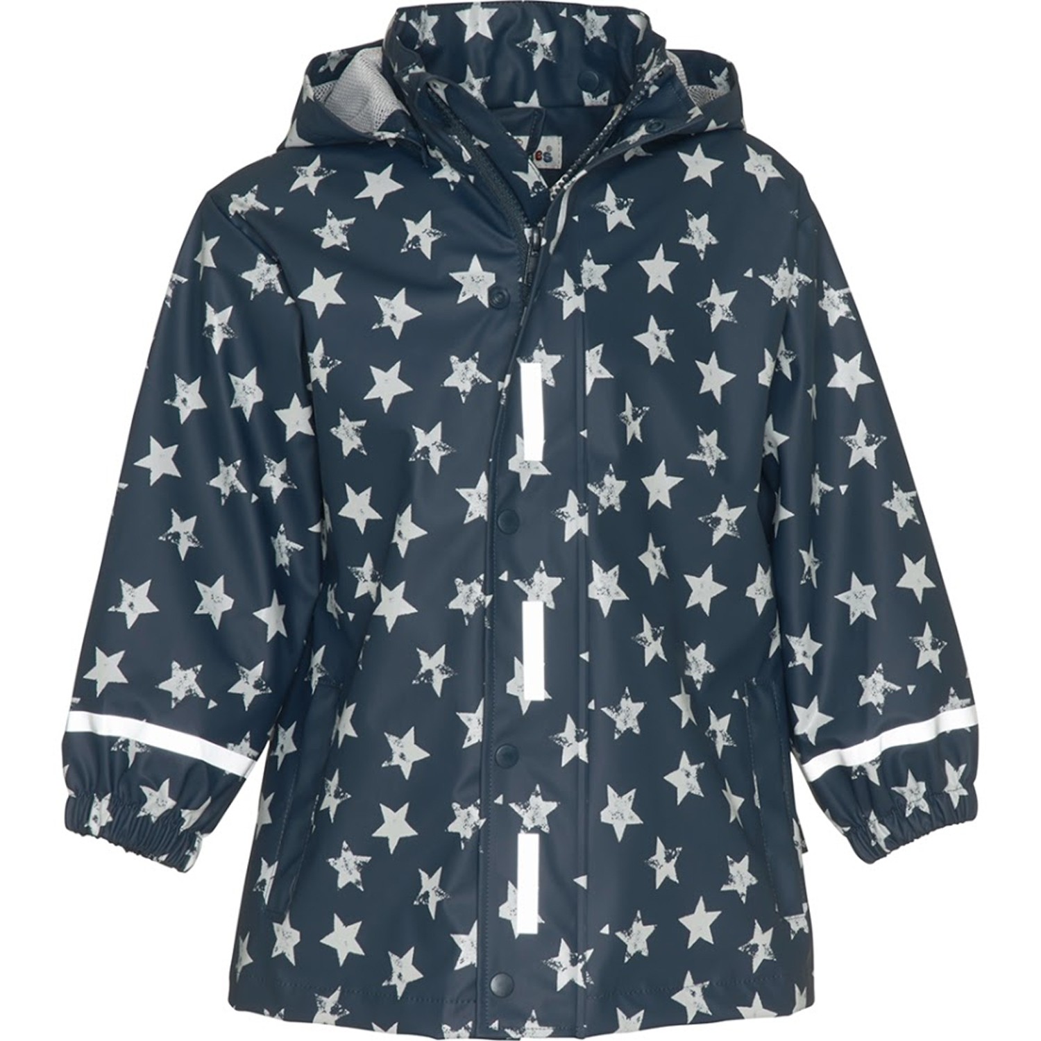 超輕量可機洗連帽兒童雨衣外套-星星-深藍色 (104)