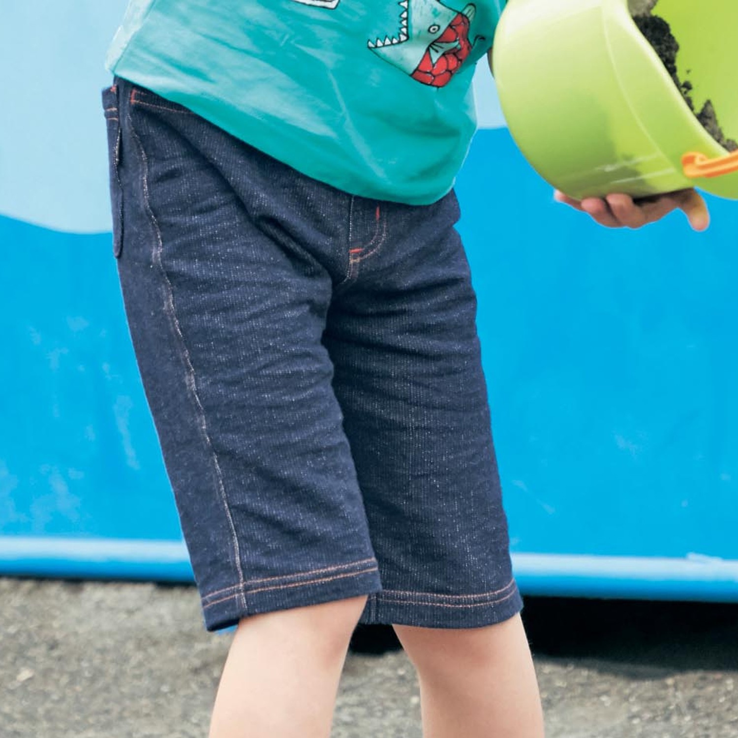 GITA 柔軟舒適百搭口袋七分褲-深藍丹寧 (90)