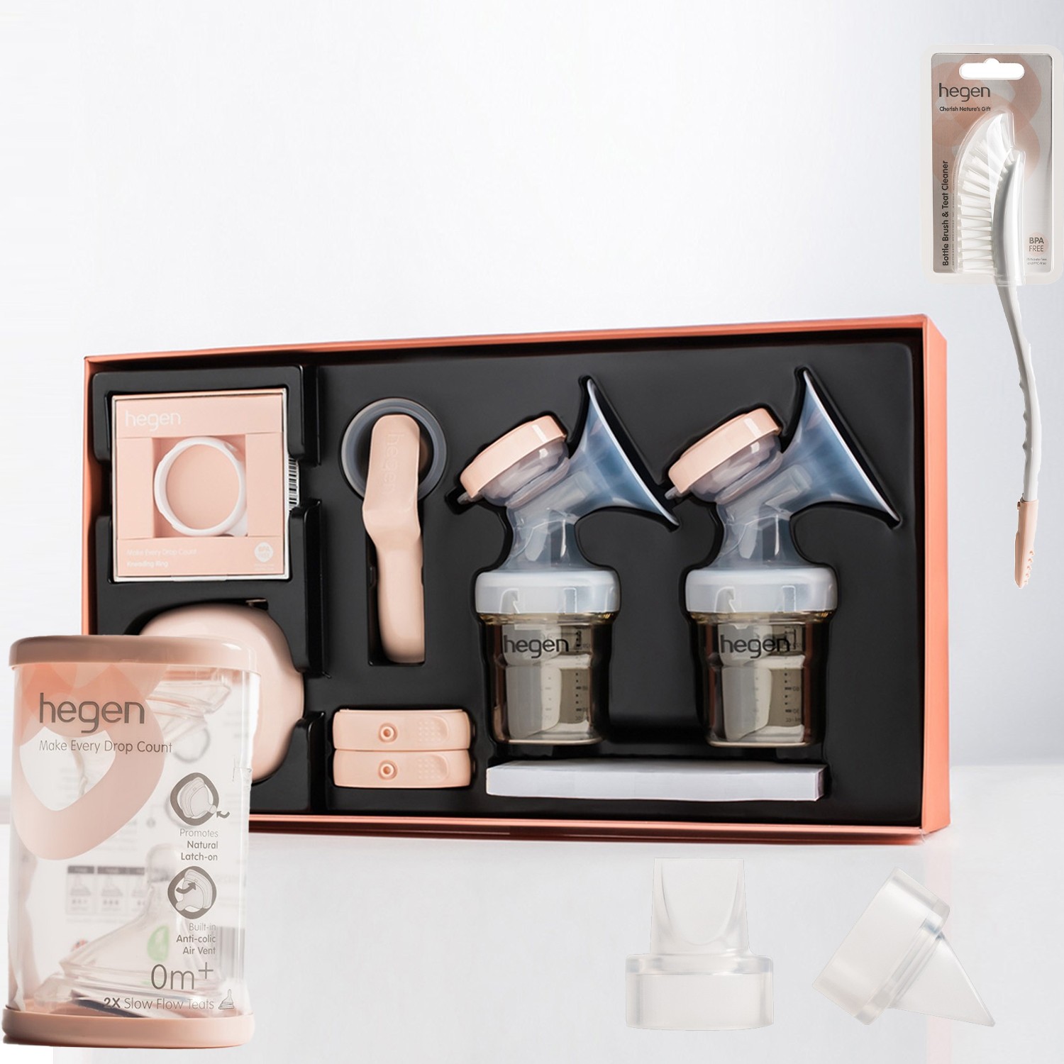 超值電動擠乳器組-EBP 舒芙蕾多功能雙邊電動擠乳器禮盒 (附濾嘴+慢速奶嘴+雙頭刷)