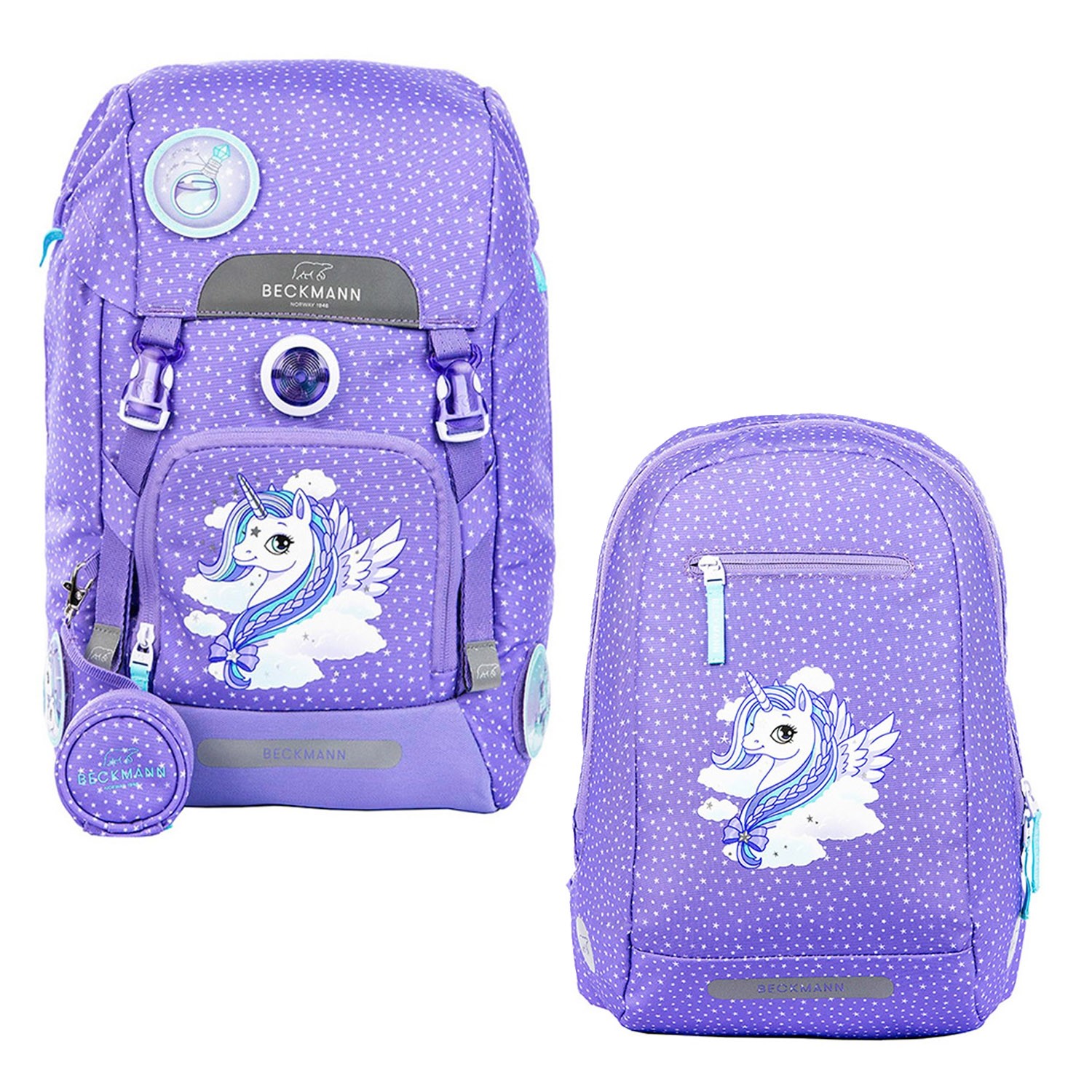 兒童護脊書包22L+週末郊遊包12L-華麗獨角獸