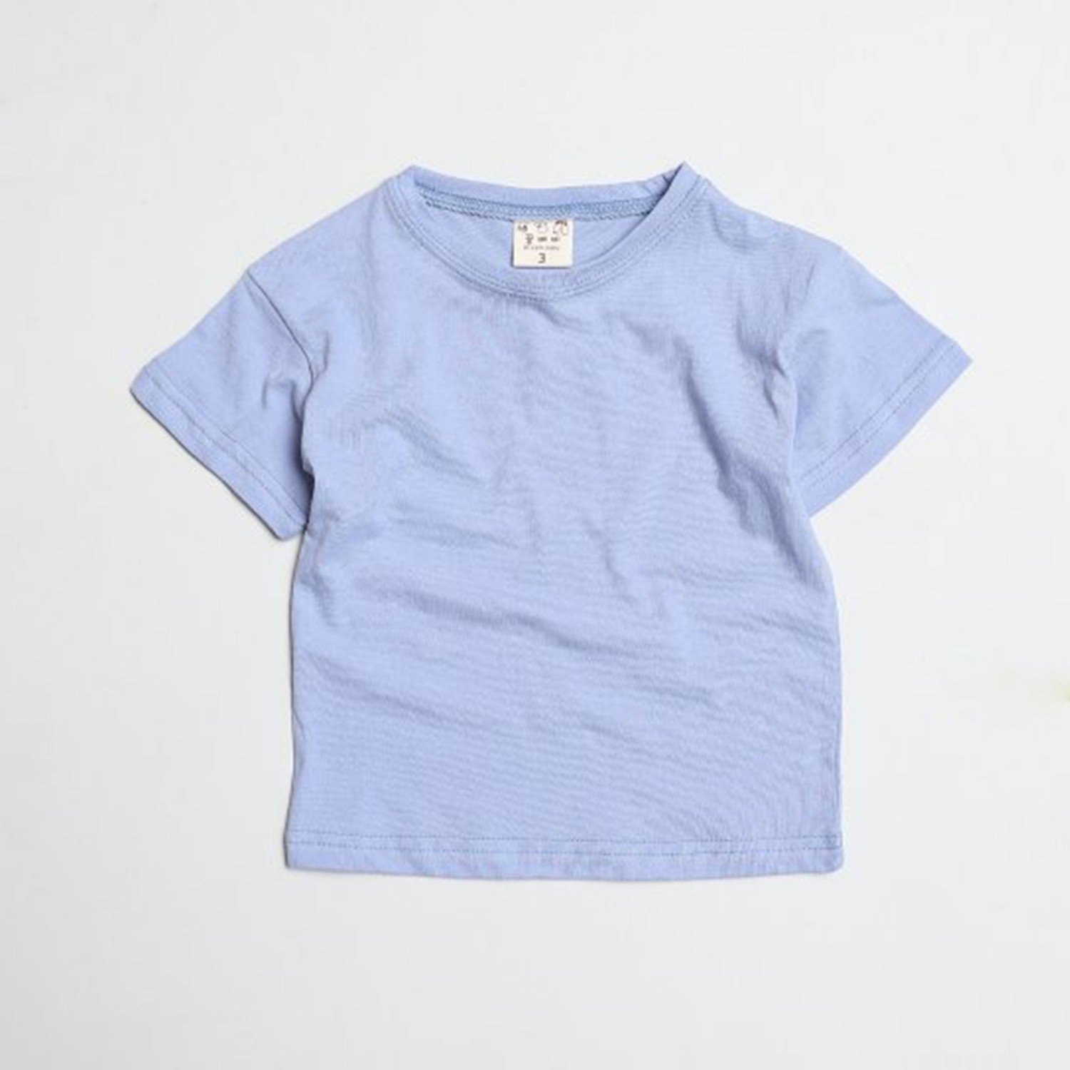 水洗加工布糖果色純棉T-藍 (5[~93cm])