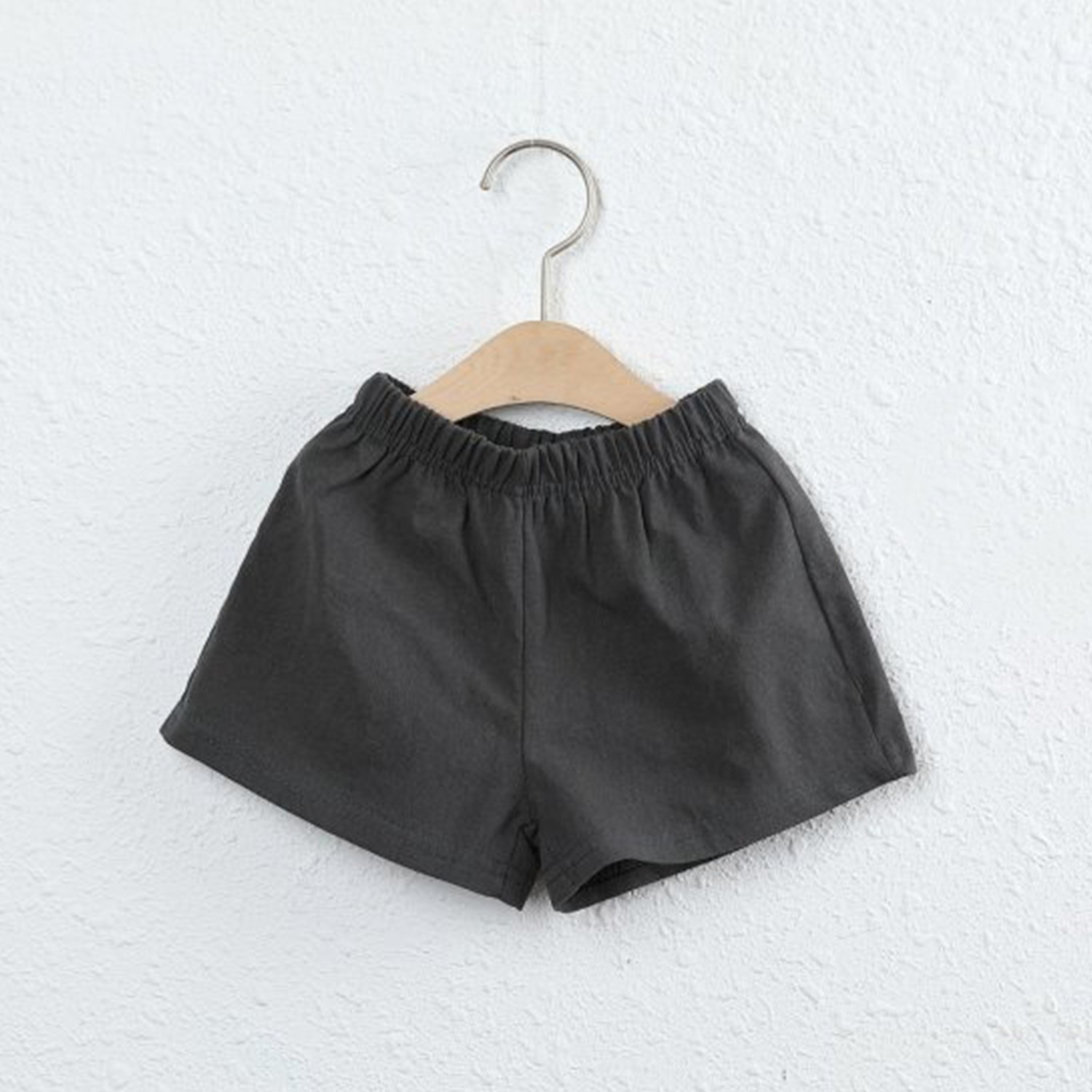 棉麻小短褲-深灰 (5[~93cm])